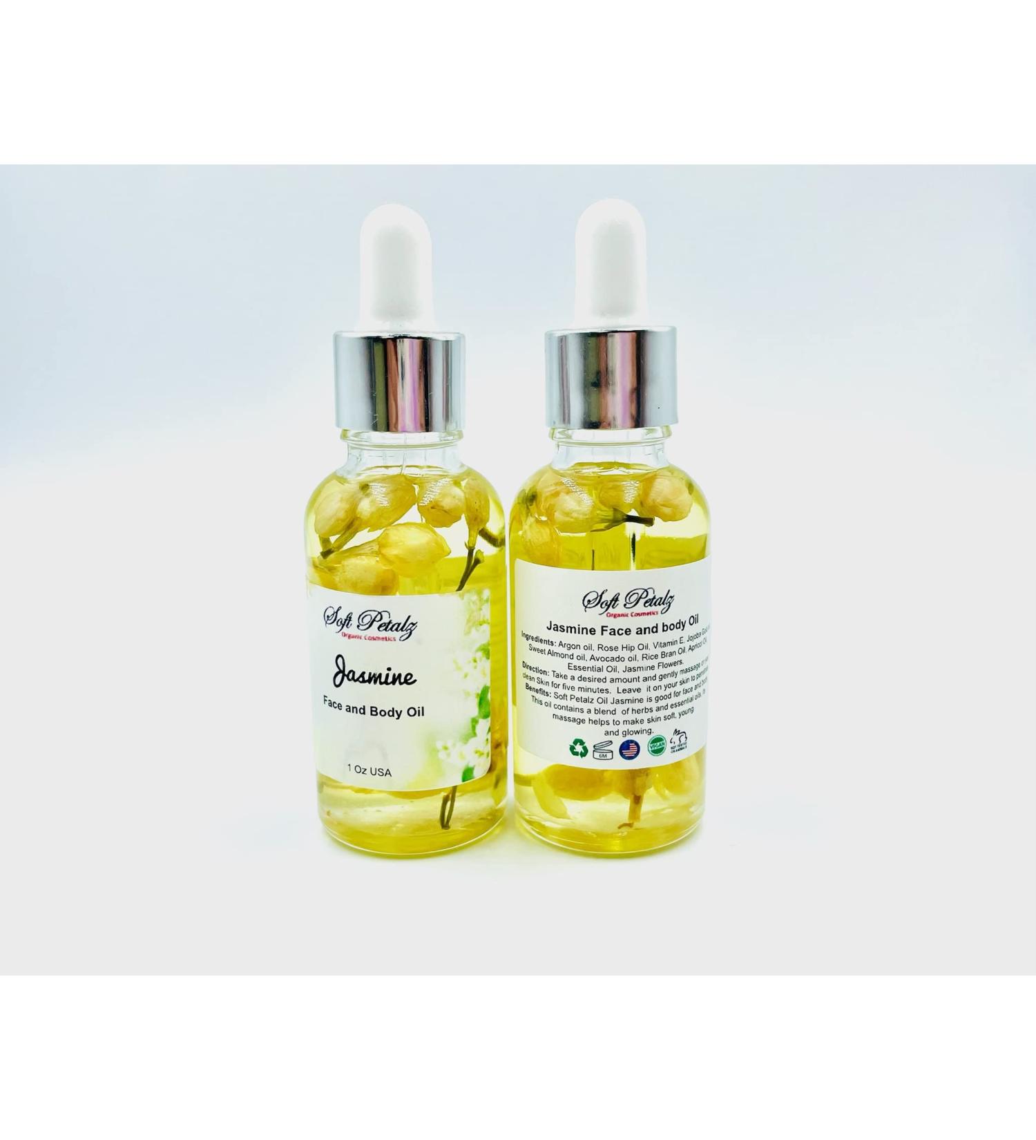 Soft Petalz Jasmine Face & Body Oil - Hydrating Natural Skincare for All Skin Types - International Shipping Available - Buy Online on GoSupps.com