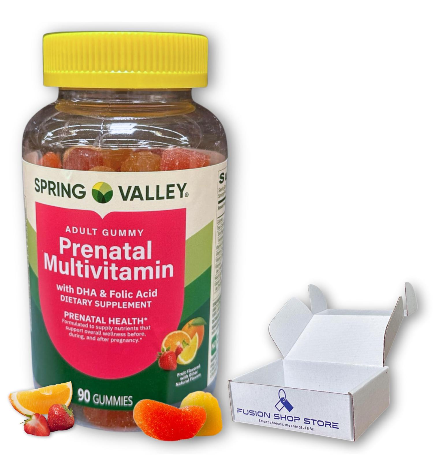 Prenatal Gummies- for Woman Multivitamin Supplement DHA and Folic Acid 90ct (Pack of 1) Boxed by Fusion Shop Store - Buy Online on GoSupps.com