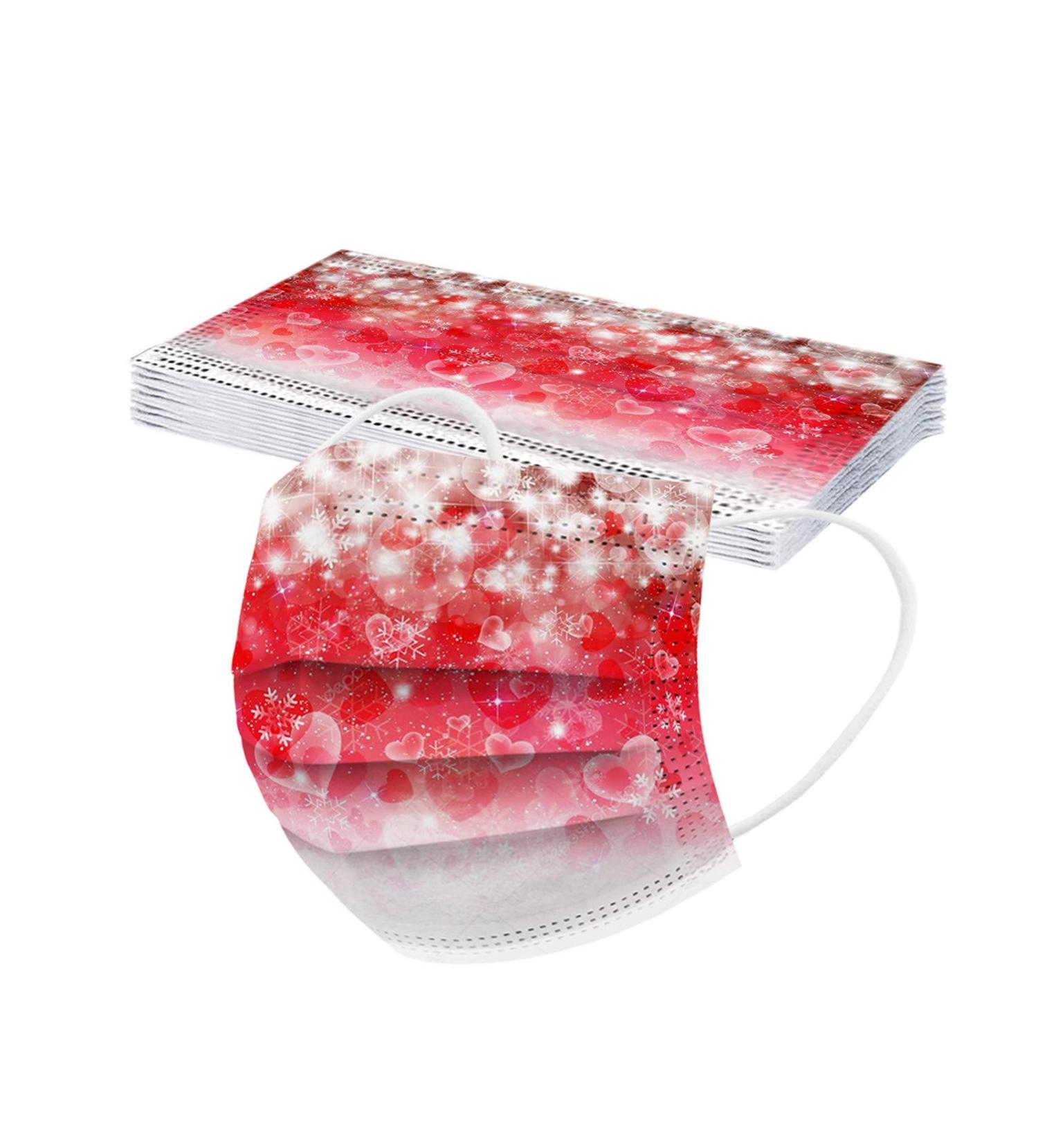 BEIBEIA Adults Valentine's Day Disposable Face_Masks Festival Party 3Ply Breathable Bandanas Cute Funny Balaclava Outdoor Daily Use - Buy Online on GoSupps.com