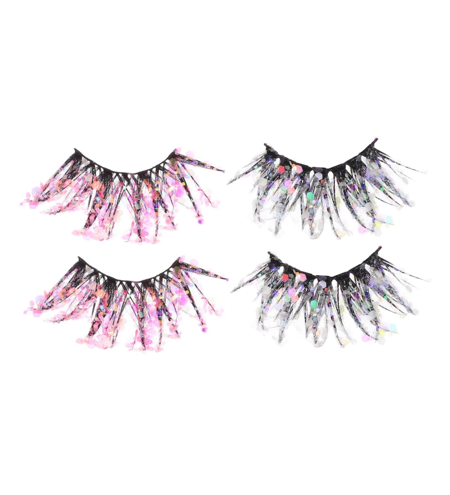 minkissy 6 Pairs Fake Eyelashes Glitter Eye Lashes Natural False Lash Cosmetic Lashes for Women Colored Lash Extensions Fluorescence Eyelashes Fluffy Soft Miss Dense Fiber Glitter Powder - Buy Online on GoSupps.com