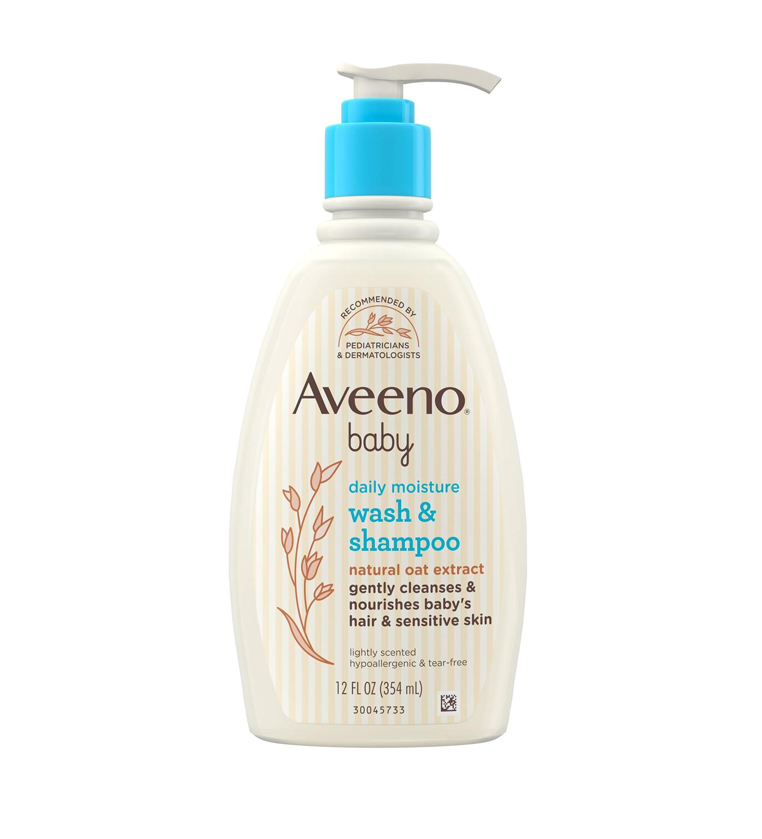 Aveeno Baby Wash & Shampoo, Lightly Scented, 12 fl oz - Gentle Clean for Delicate Skin - Buy Online on GoSupps.com