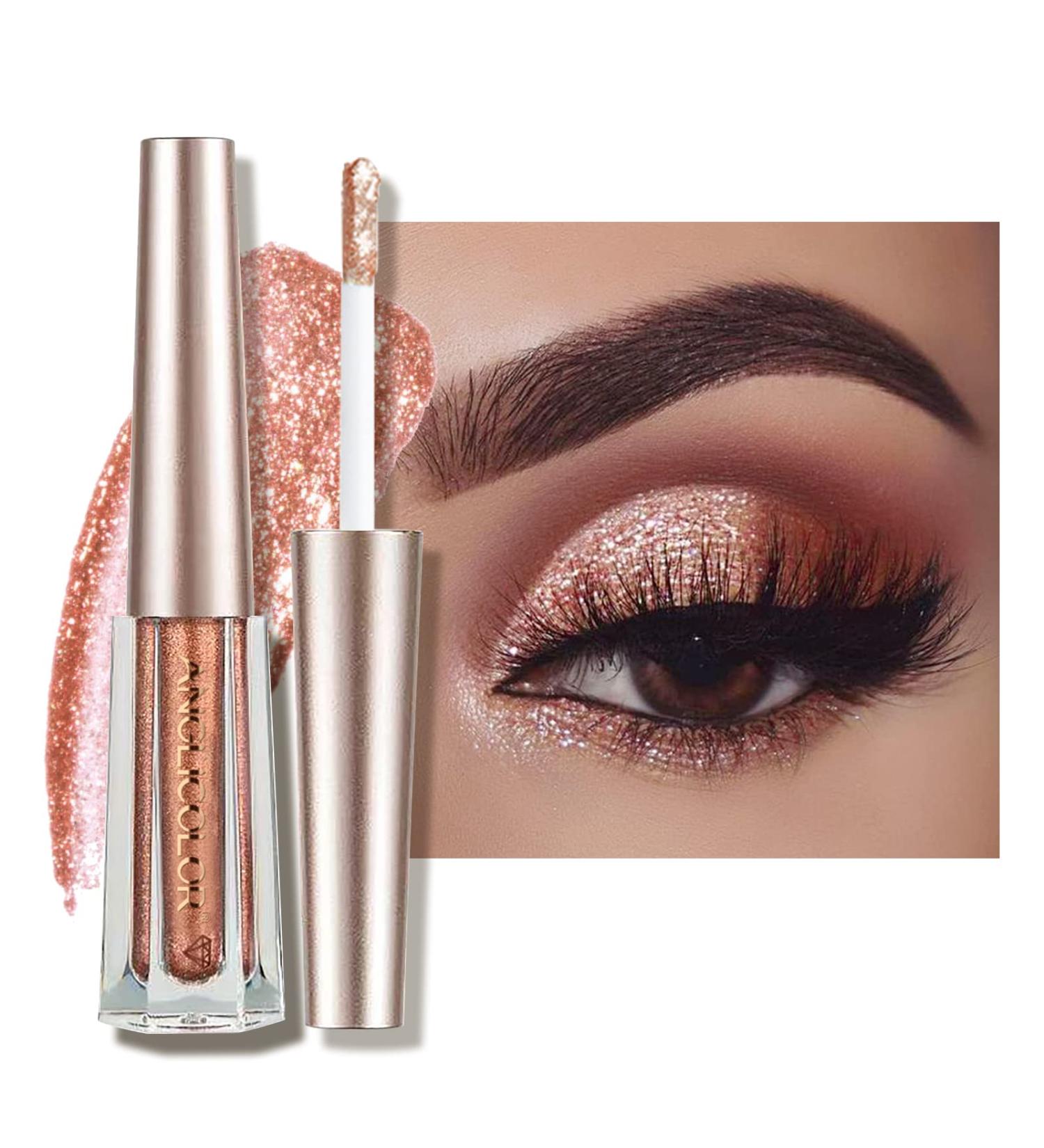 Anglicolor Glitter Eyeshadow Liquid - Highly Pigmented Diamond Eyeliner & Eyeshadow in Vegan Earth Color (#8) - Buy Online on GoSupps.com