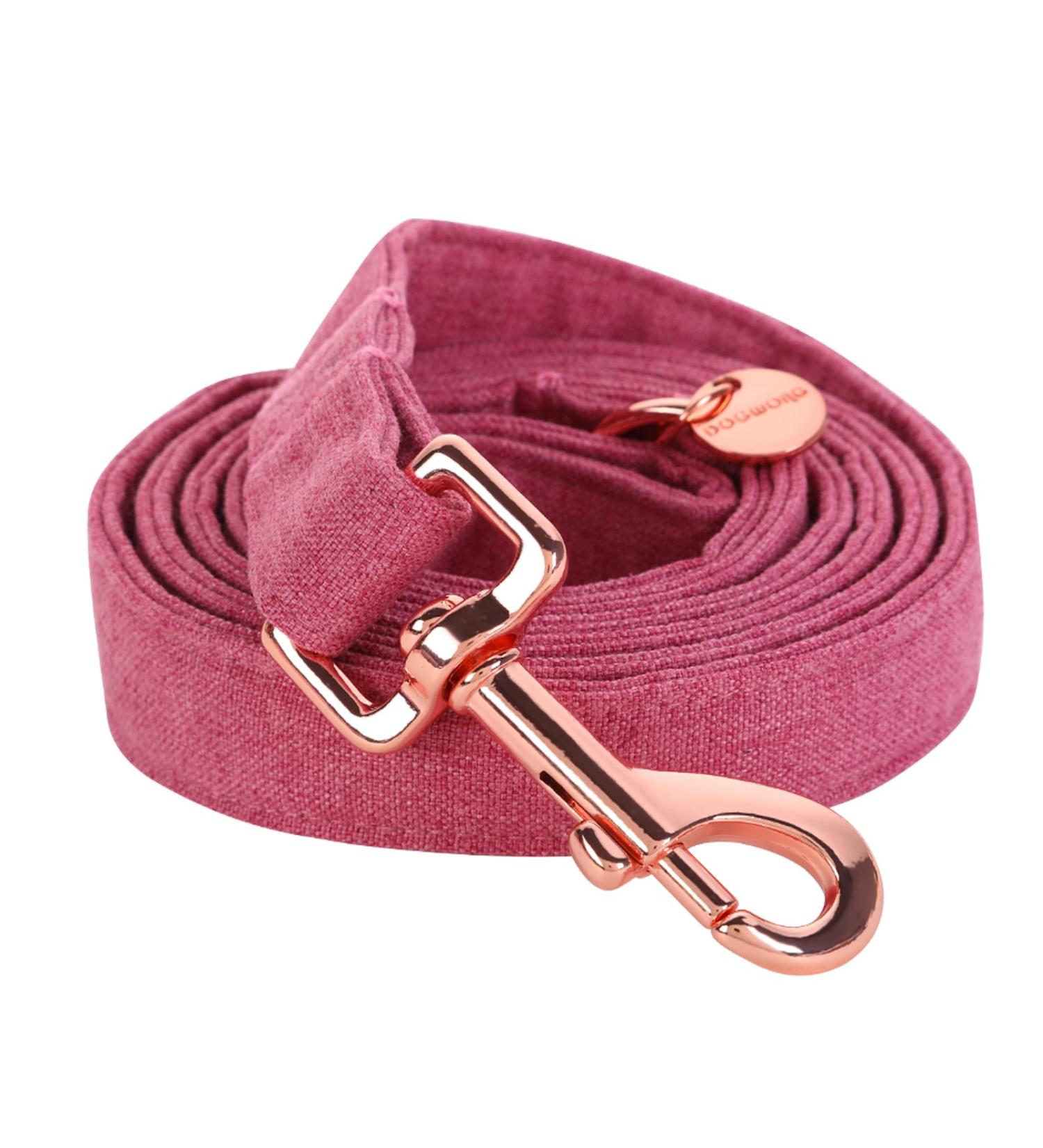 Dogwong Pink Linen Dog Leash - Adjustable & Comfortable for Small to Medium Dogs | X-Small Pack of 1 - Barbie Powder - Buy Online on GoSupps.com