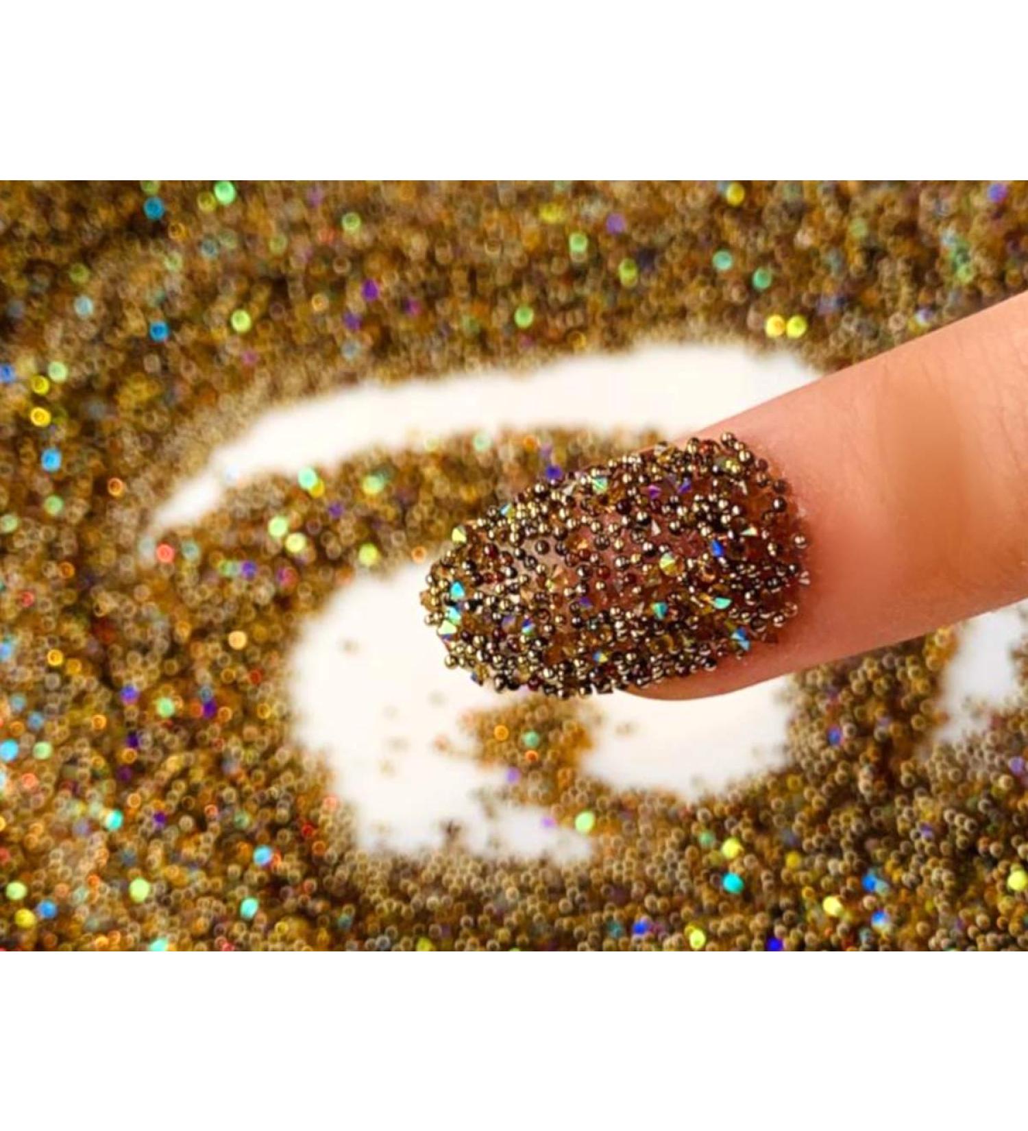 EIMASS Druzy Diamond Dust 3D Nail Art Crystals - Swarovski Alternative Gems (Gold AB)