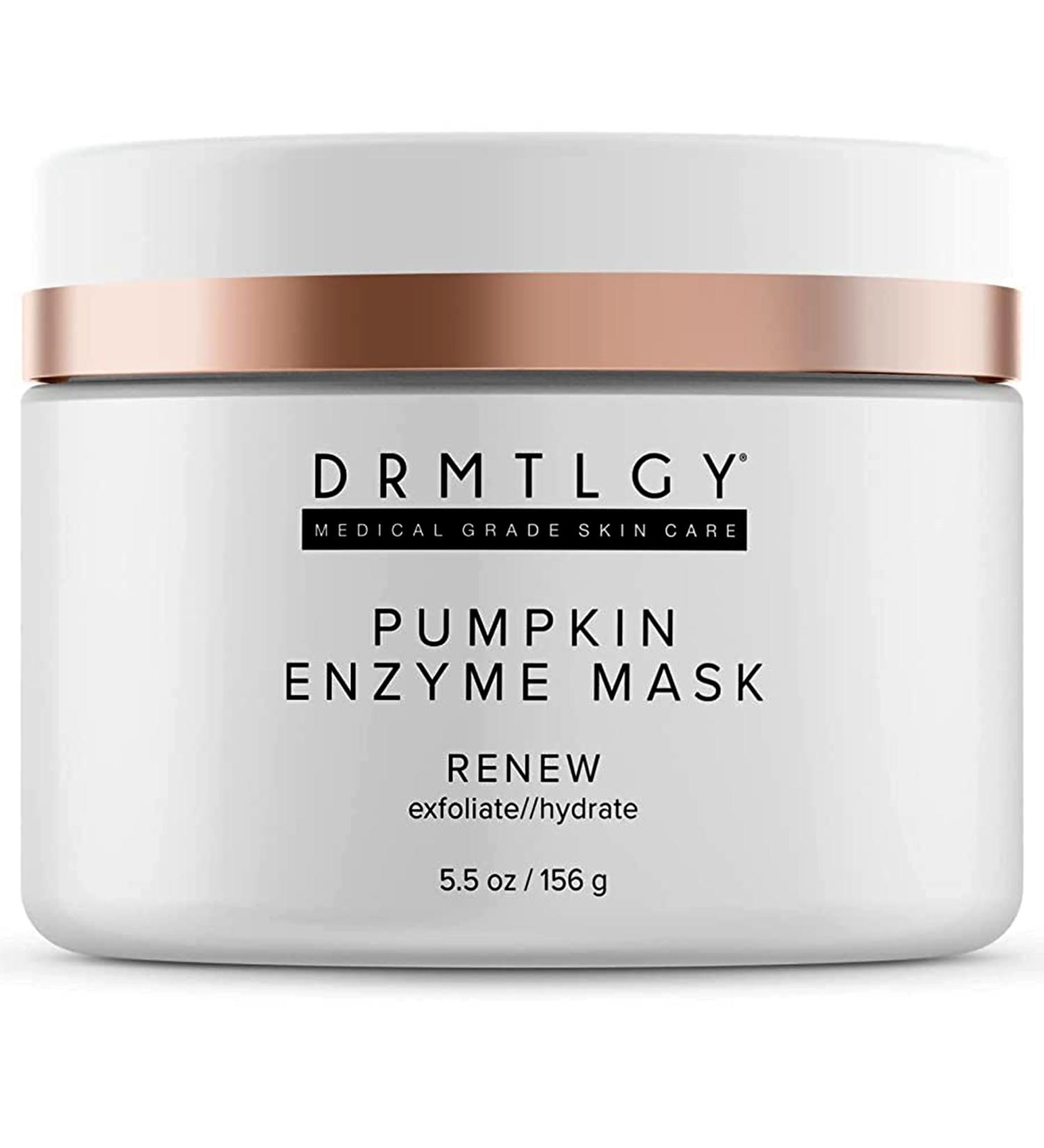 DRMTLGY Pumpkin Enzyme Face Mask with Jojoba Beads | Gentle Exfoliating Facial Mask for Dullness, Uneven Skin Tone, Fine Lines, and Wrinkles - Buy Online on GoSupps.com