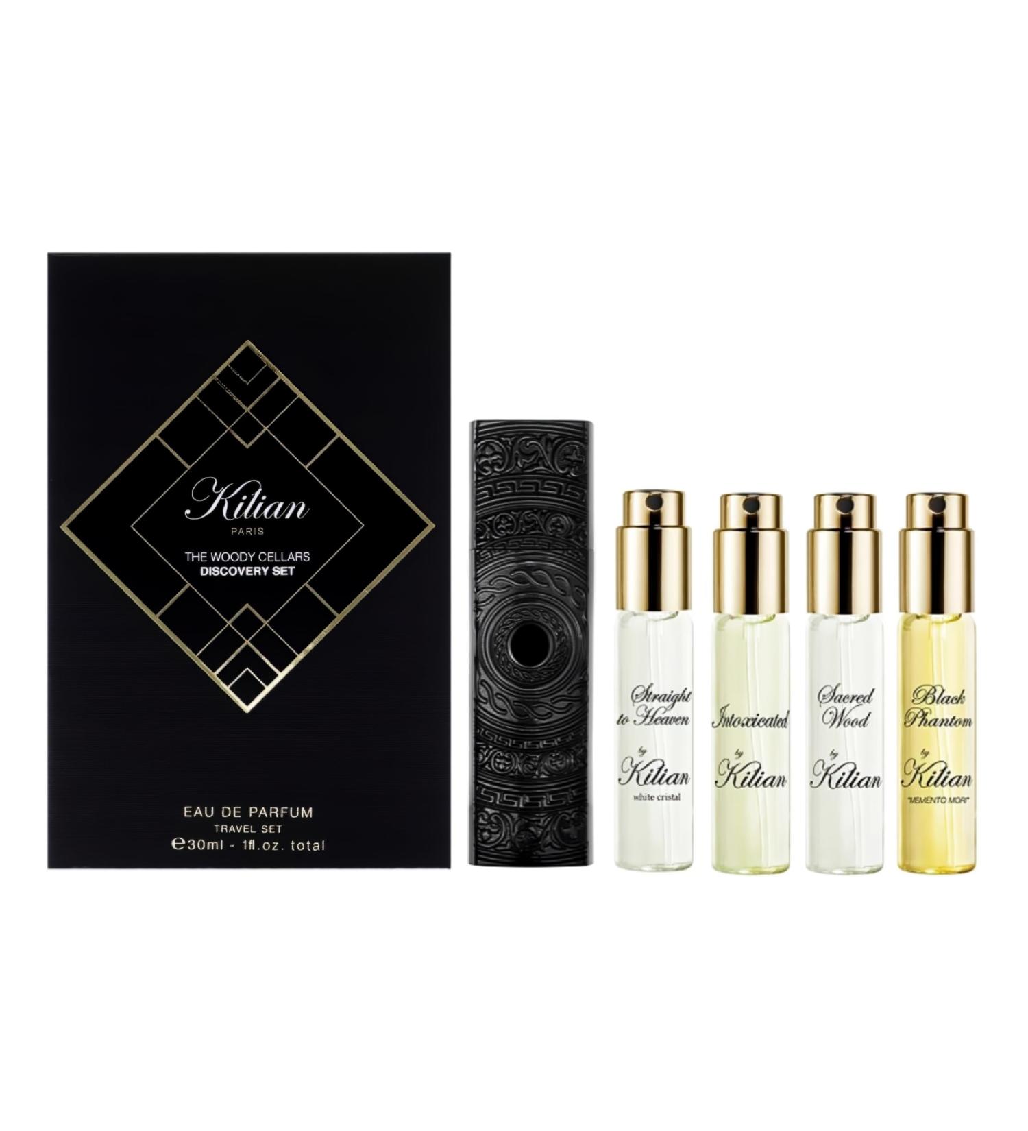 Kilian Limited Edition The Woody Cellars Discovery Set Eau De Parfum - Travel Set - Straight to Heaven white cristal/Intoxicated/Sacred Wood/Black Phantom Memento Mori - Buy Online on GoSupps.com