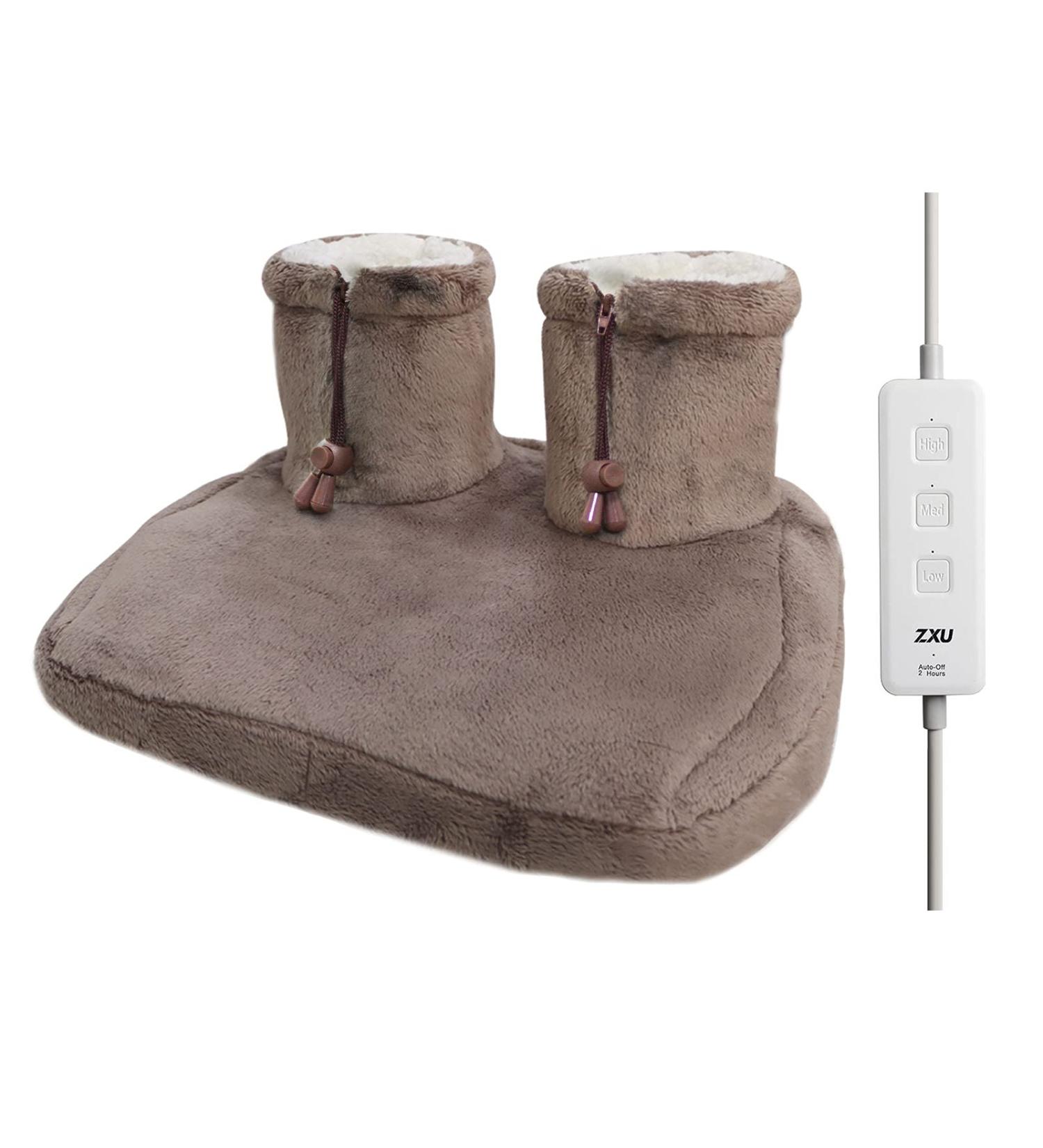 Fast-Heating Electric Foot Warmers | 3 Temperature Settings | Sherpa-Lined | Machine-Washable | Auto Shut-Off | Brown - Buy Online on GoSupps.com