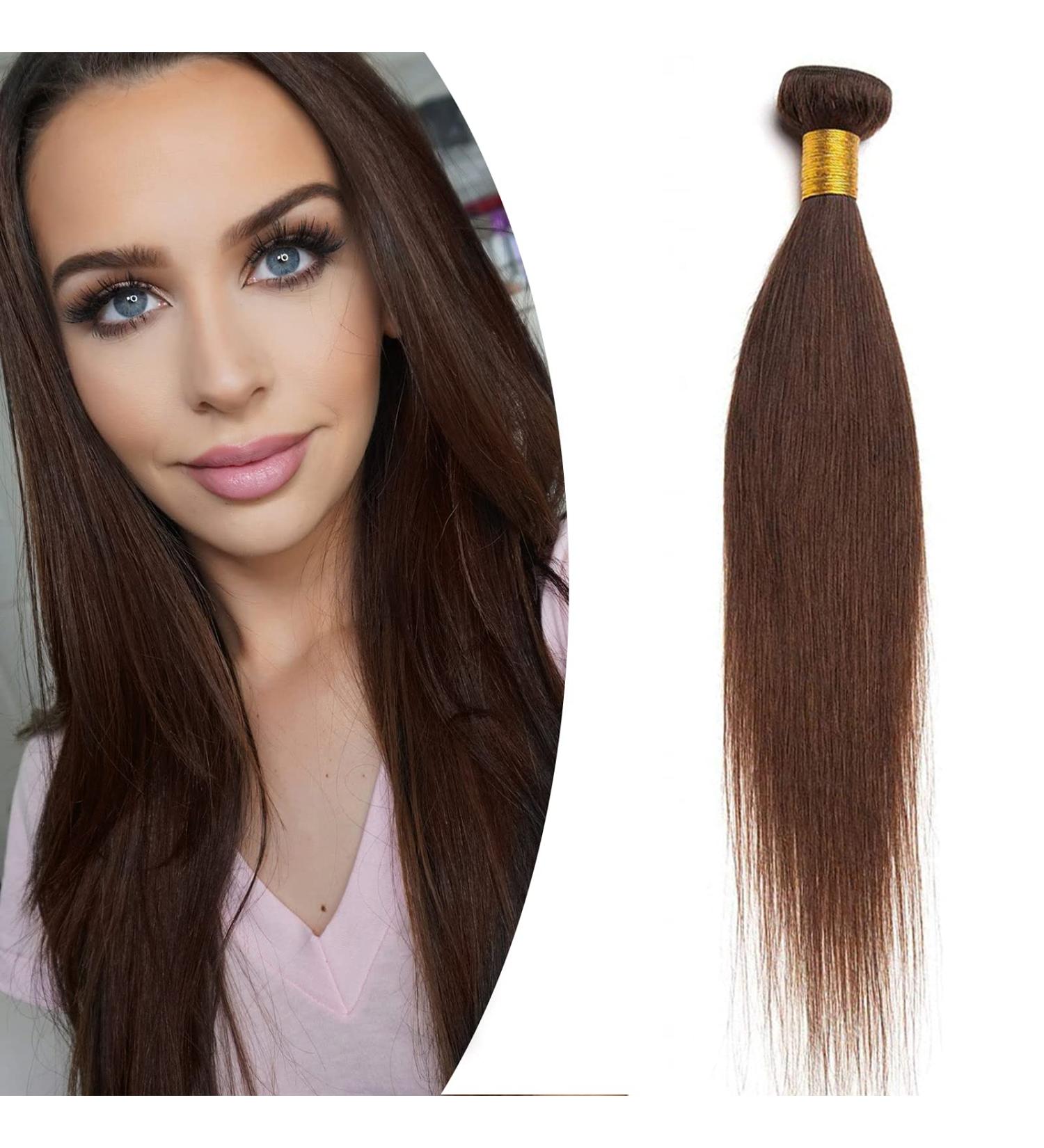 SEGO 24-Inch Brazilian Human Hair Bundles - 100% Unprocessed Virgin Straight Extensions | Dark Brown Weave (60cm 100g) - Buy Online on GoSupps.com