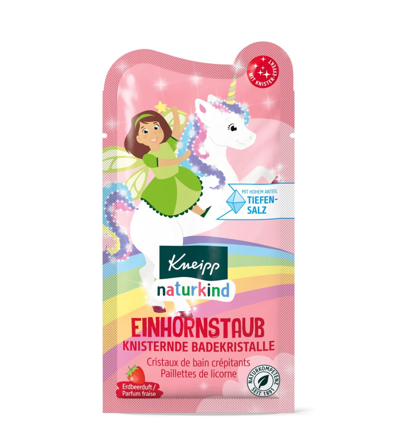 Kneipp Unicorn Dust Bathing Crystals for Kids - 60g Strawberry Scented Bath Salts - Natural Saline Blend for Fun Bath Time - Buy Online on GoSupps.com