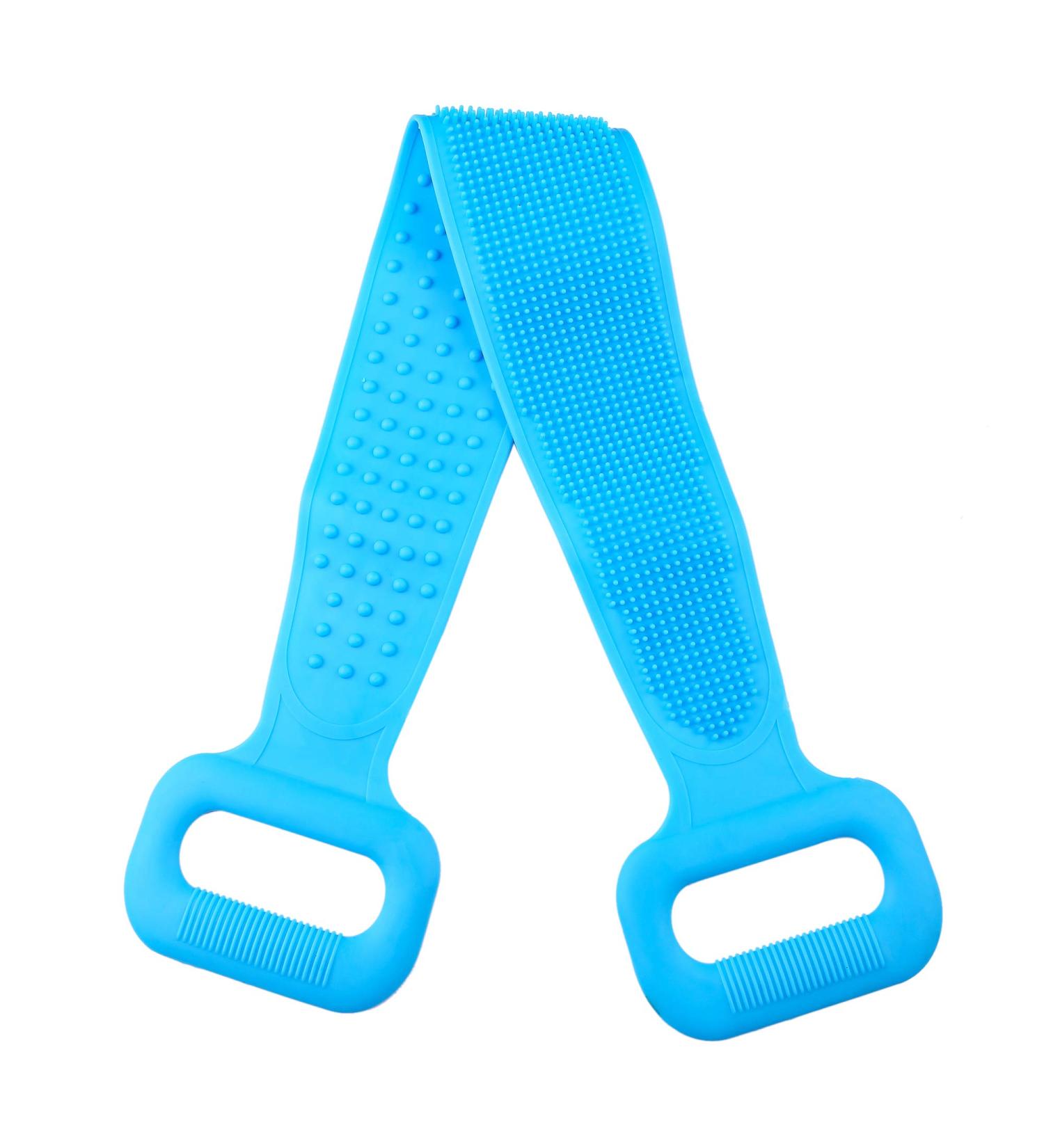 Silicone Bath Body Brush - Blue Silicone Body Back Scrubber for Effective Lathering | Shower Towel Alternative and Silicone Body Wash Scrubber - Buy Online on GoSupps.com