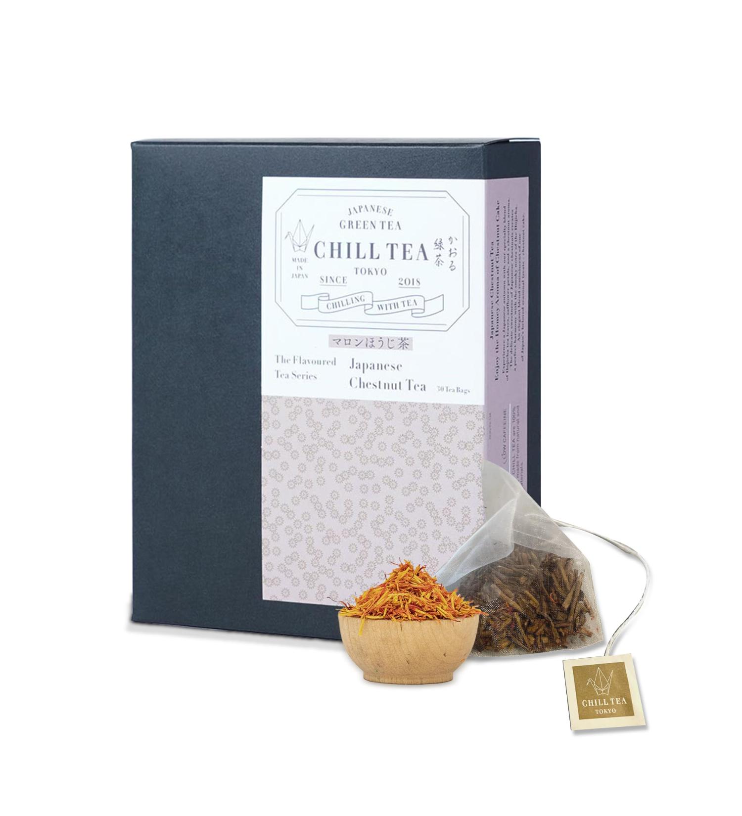  CHILL TEA Tokyo CHILL TEA Tokyo Japanese Chestnut Hojicha Tea - 100% Japanese Loose Leaf Tea - Hazelnut Flavor (30 bags) - Buy Online on GoSupps.com