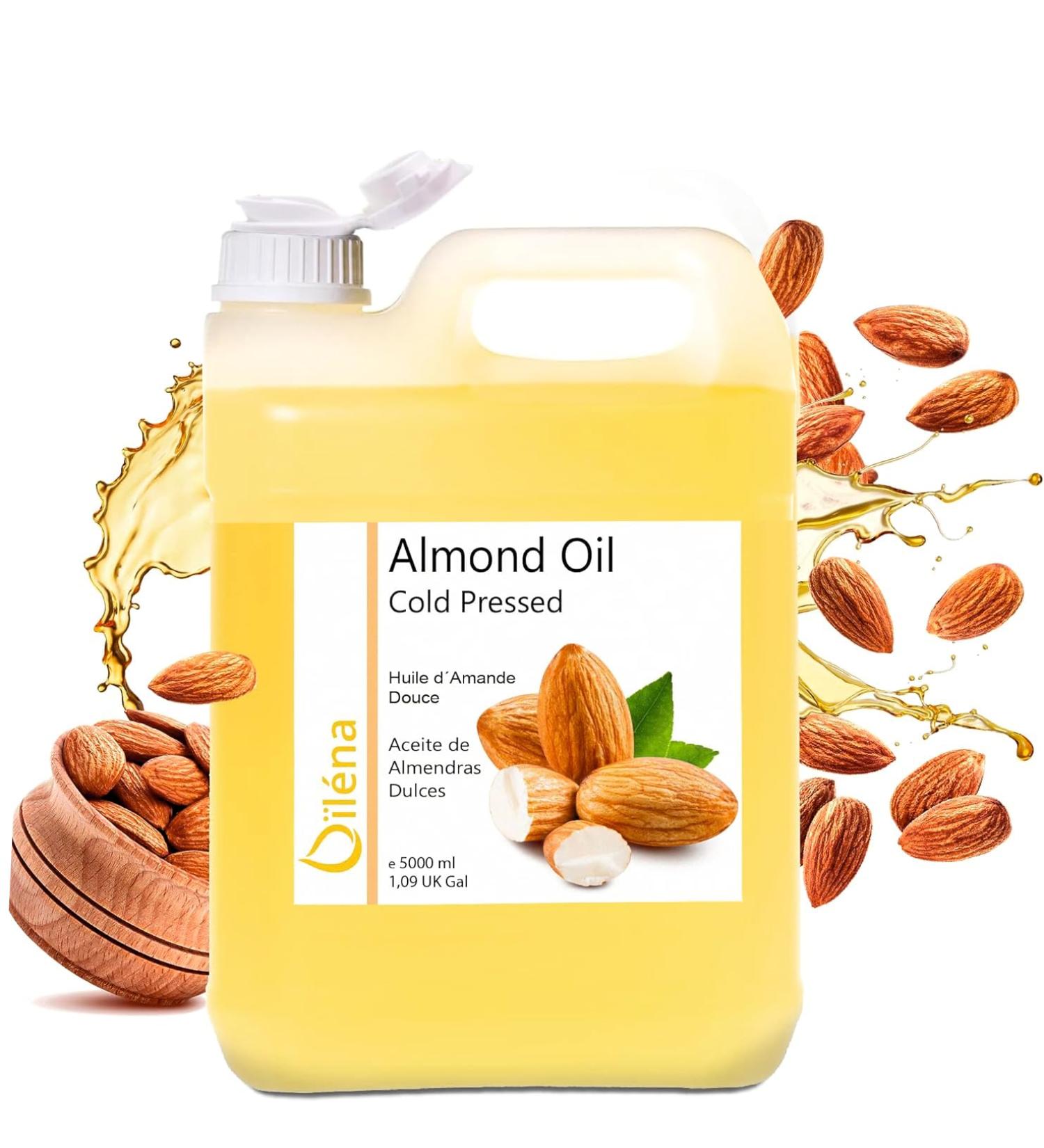 100% Pure Almond Oil for Skin & Hair - Moisturizing Anti-Stripe Vitamin E Ideal for Atopic Skin & Baby - 5000ml (5L) - Buy Online on GoSupps.com