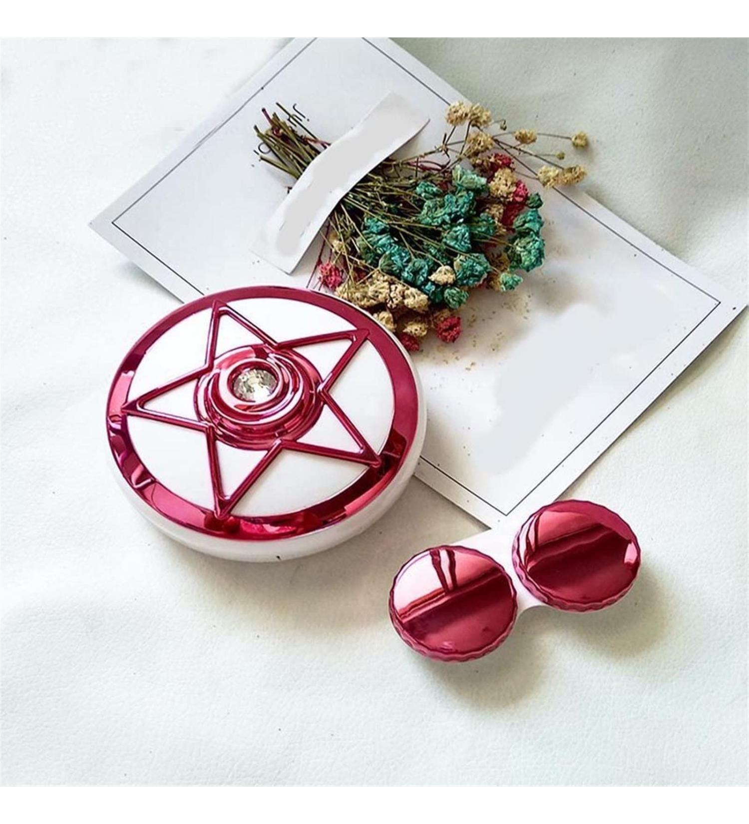 Nfegsiya Rose Red Contact Lens Case Kit - Round Mirror Housing & Eye Care Container for Travel - Buy Online on GoSupps.com
