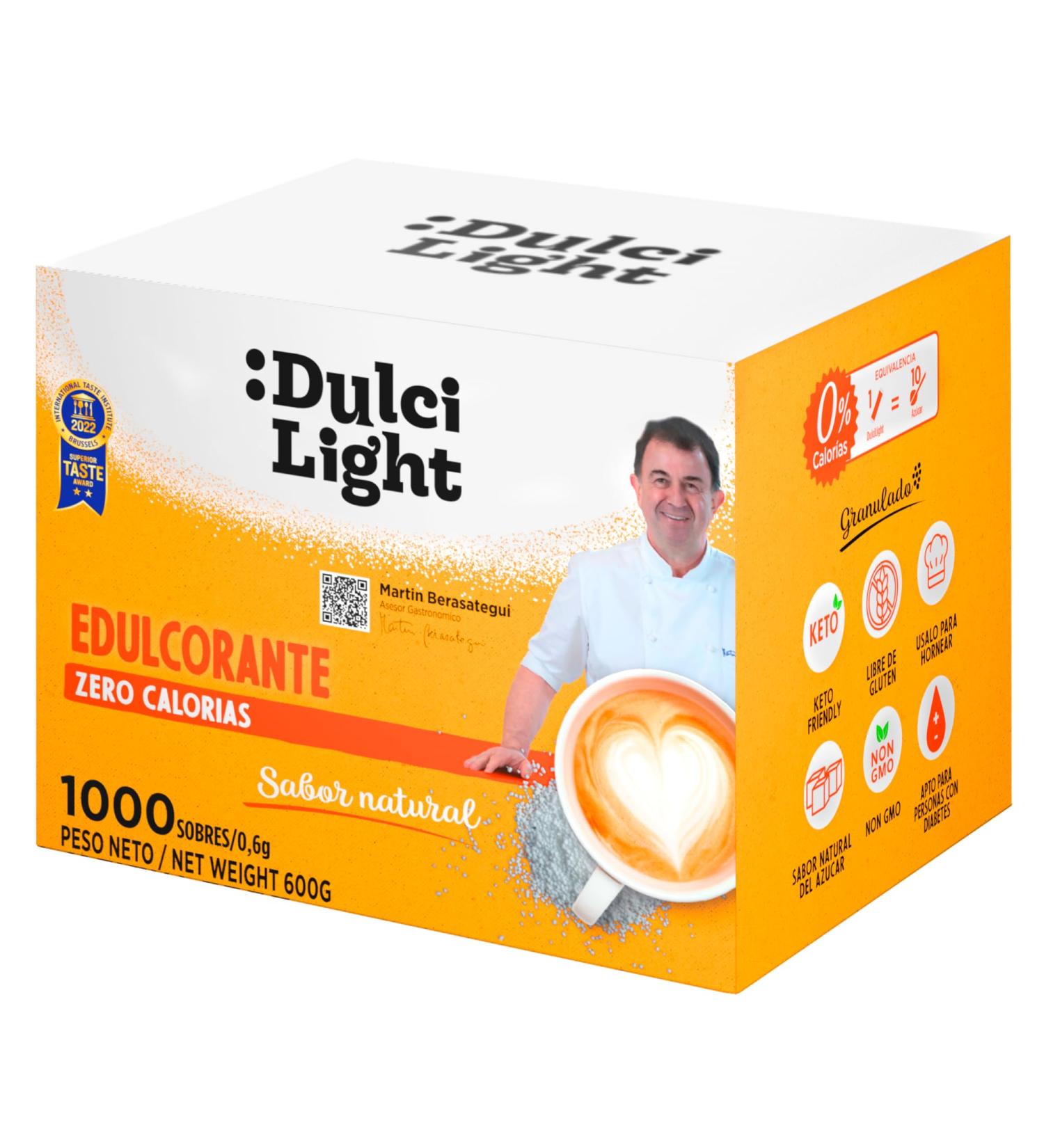 Dulci Light Sucralose Sweetener - 1000 Granulated Packages | Zero Calorie Sugar Substitute for Drinks & Food | Natural Sweetness International Shipping - Buy Online on GoSupps.com