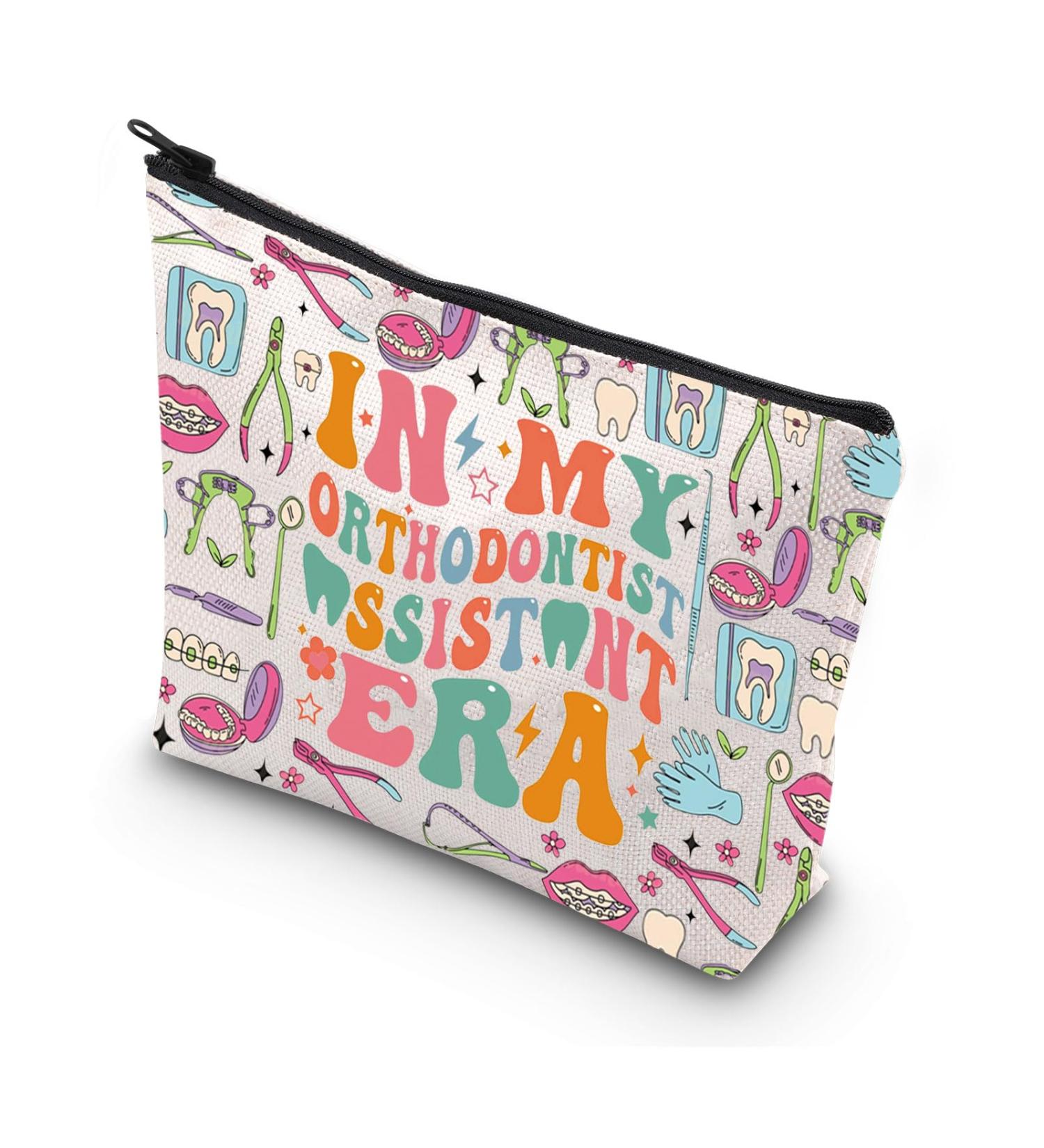 WSNANG Orthodontist Gift - Stylish Makeup Bag for Orthodontist Assistants & Hygienists | Perfect Dental Assistant Zipper Bag - Buy Online on GoSupps.com