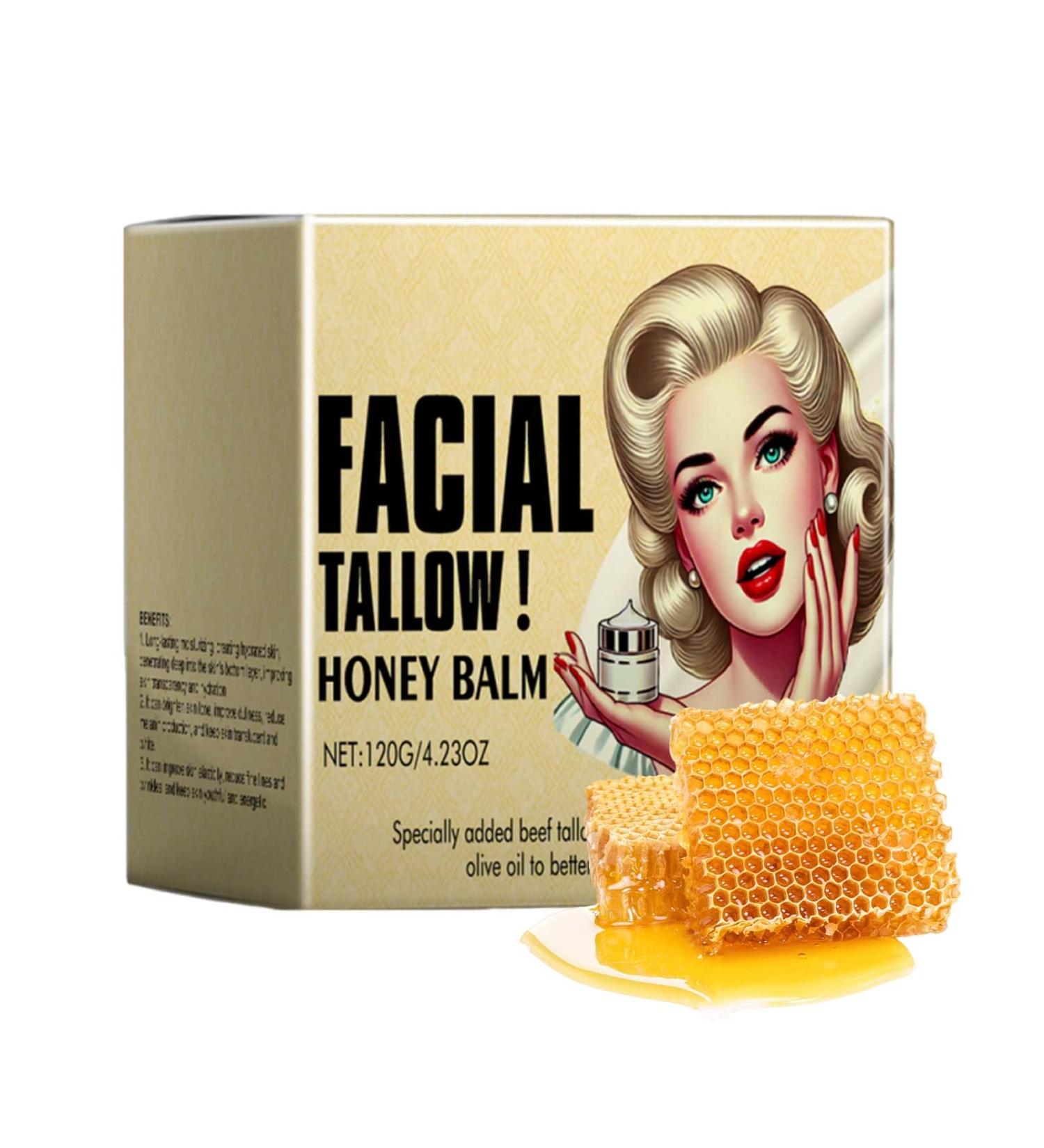 Gdiojnfg 4.23oz Tallow And Honey Balm Beef Tallow Skin Care Tallow Moisturiser Hydrating Face Balm Beef Tallow Face Balm Skincare For Skin Pure Cream Tallow Honey Cream For Face And Body - Buy Online on GoSupps.com