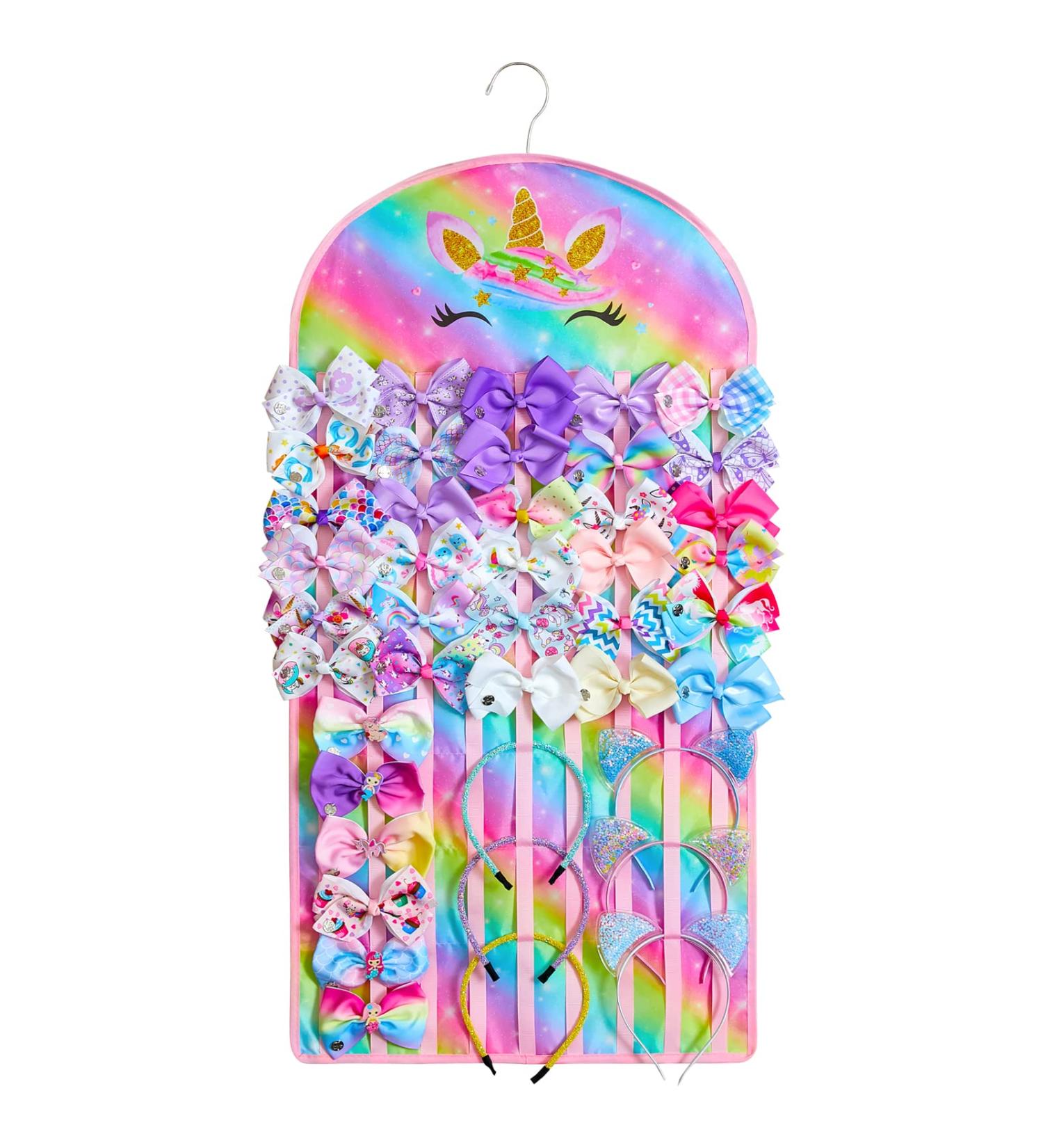 FIOBEE Bow Holder - Hair Accessories Organizer for Girls | Unicorn Theme Wall Hanging Decor - Buy Online on GoSupps.com