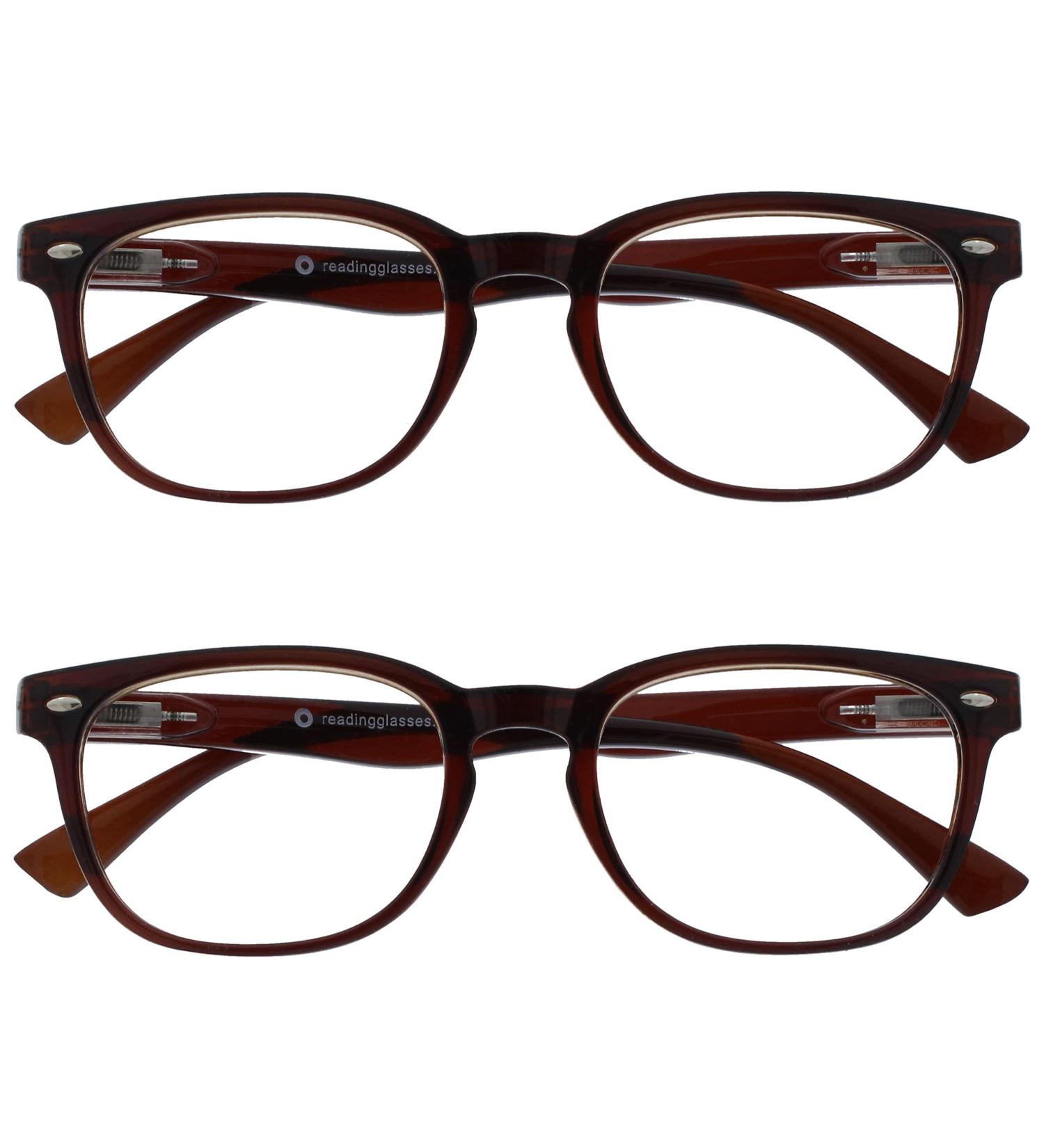 Shop UV Reader Brown Reading Glasses Value 2 Pack | Designer Style +2.50 Diopters for Men & Women - UVR2PK015 - Buy Online on GoSupps.com