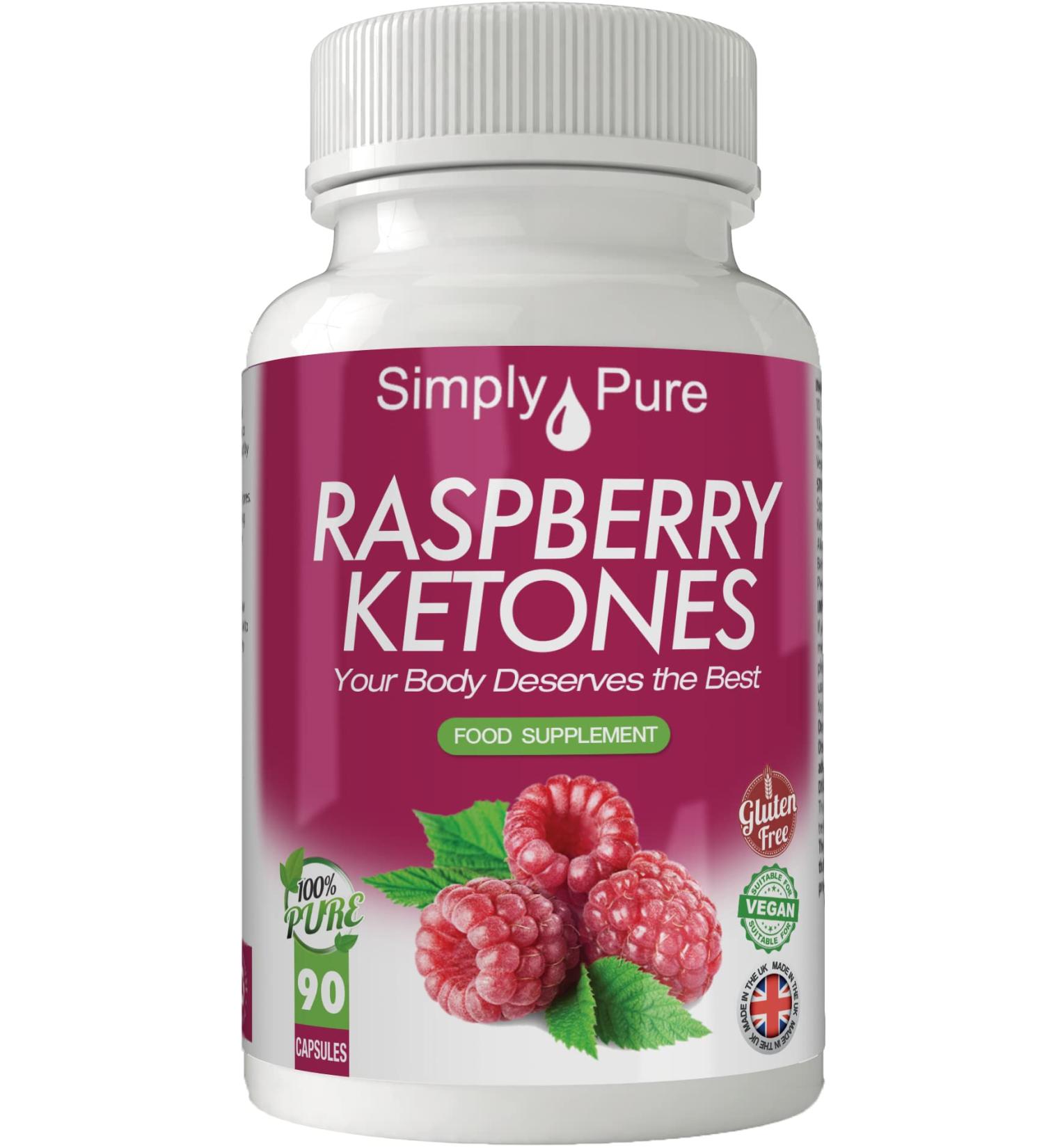 Simply Pure Vegan Raspberry Ketones Capsules x 90 | Gluten Free, GM Free | 5000mg - Buy Online on GoSupps.com