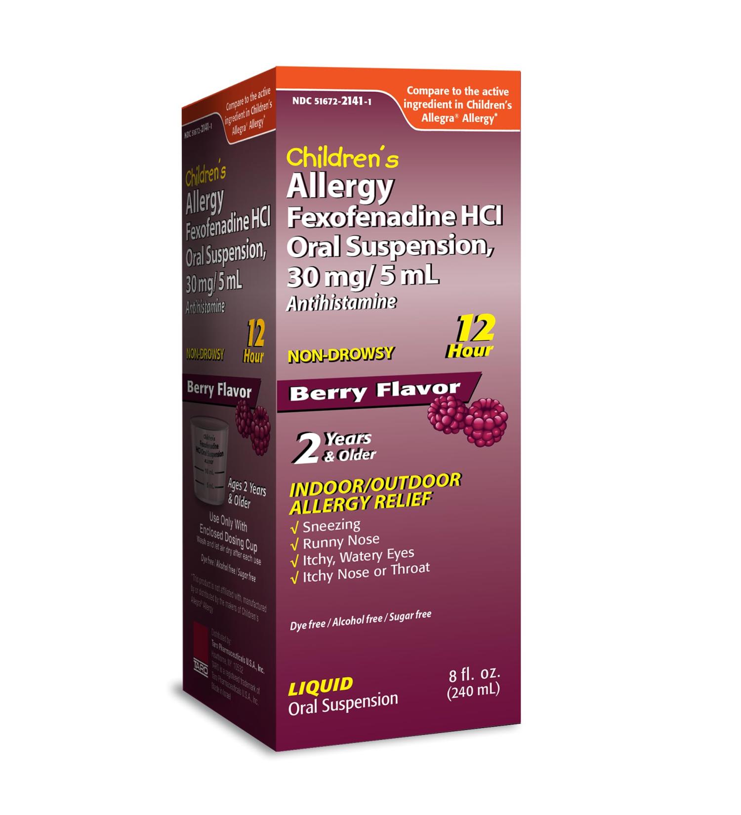 Buy Taro Children's 12HR Allergy Relief Liquid | Non-Drowsy Alcohol-Free Sugar-Free Antihistamine - Berry Flavor (8 oz - Buy Online on GoSupps.com