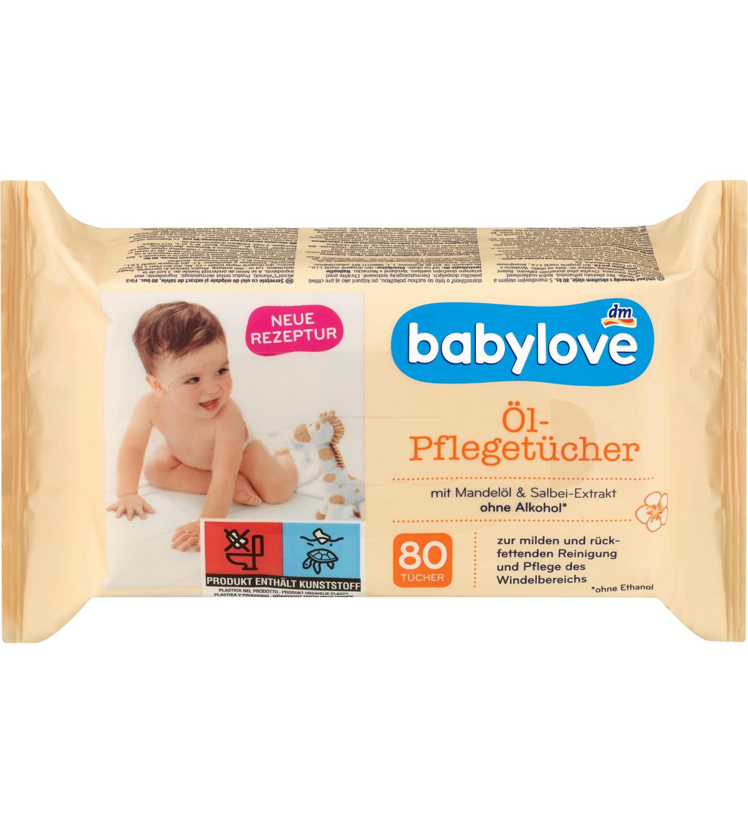 Babylove wet wipes and co (1x 80 wipes oil care wipes) 1x 80 wipes oil care wipes
