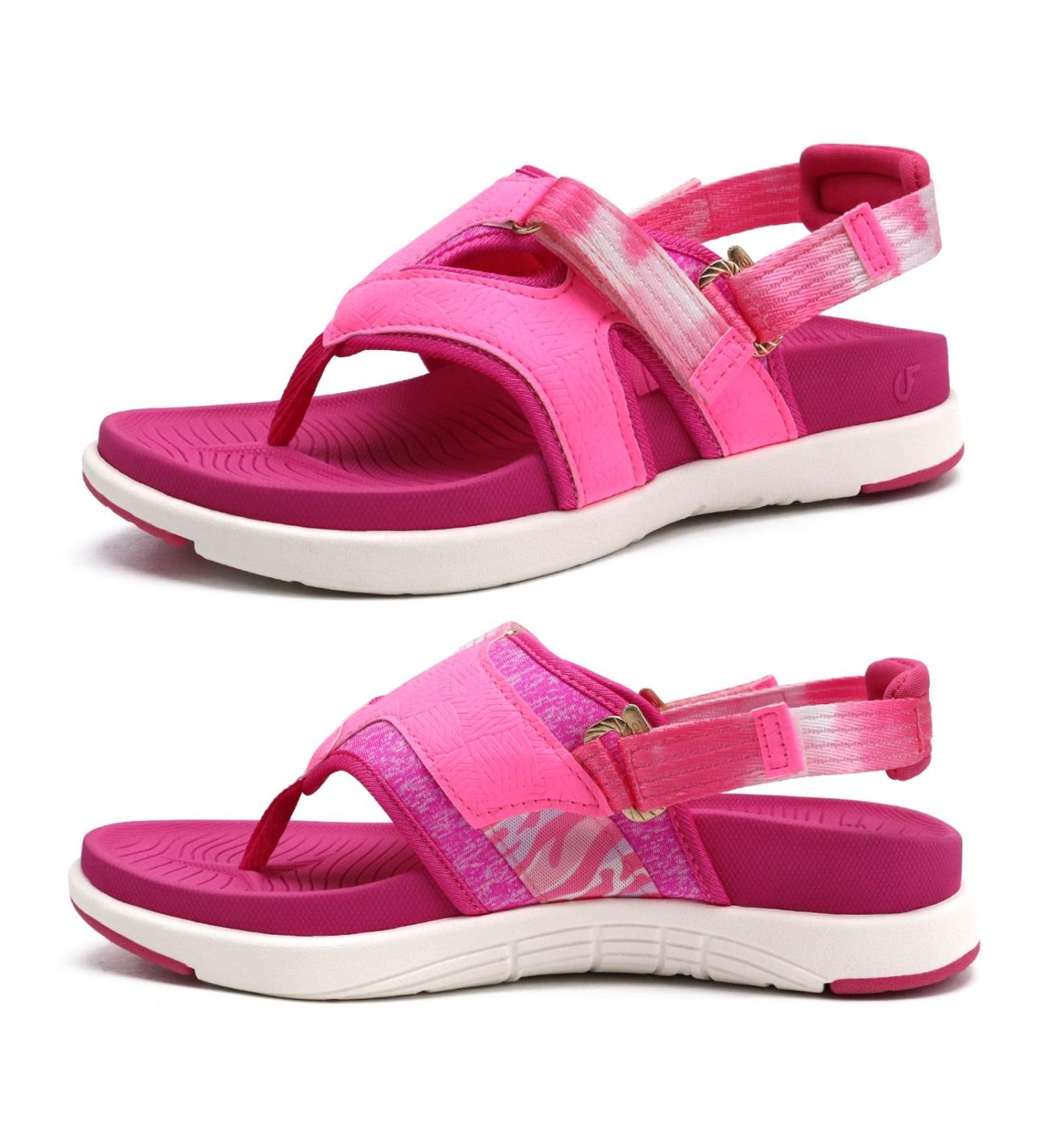 Buy COFACE Women's Flip-Flops Sandals - Lightweight Athletic Soft Cushion Orthotic Support Size 7 Rose Red for Summer Beach Wear - Buy Online on GoSupps.com