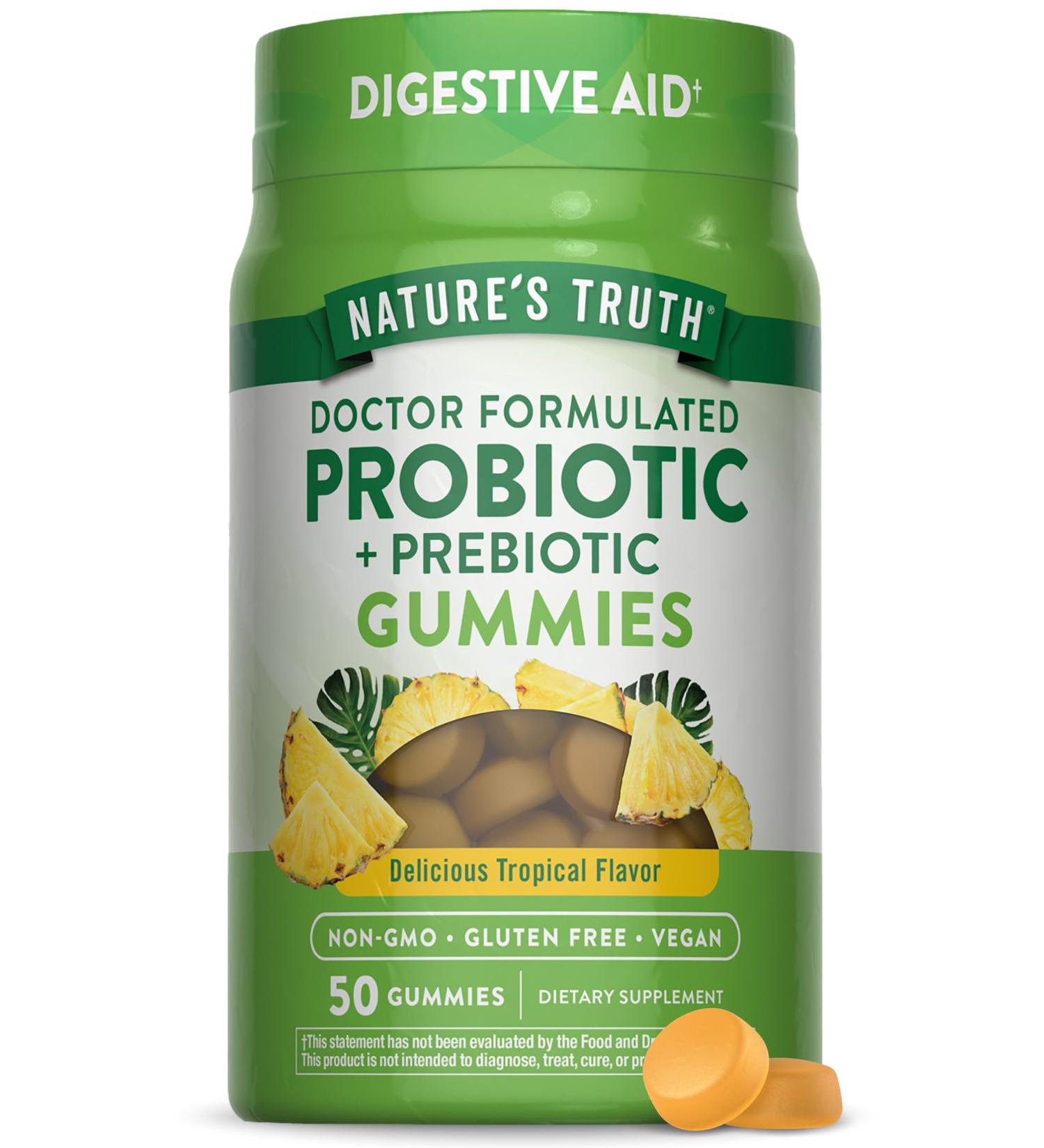 Nature's Truth Probiotic Gummies for Adults | 50 Count | Vegan, Non-GMO & Gluten Free Digestive Health Supplement - Buy Online on GoSupps.com