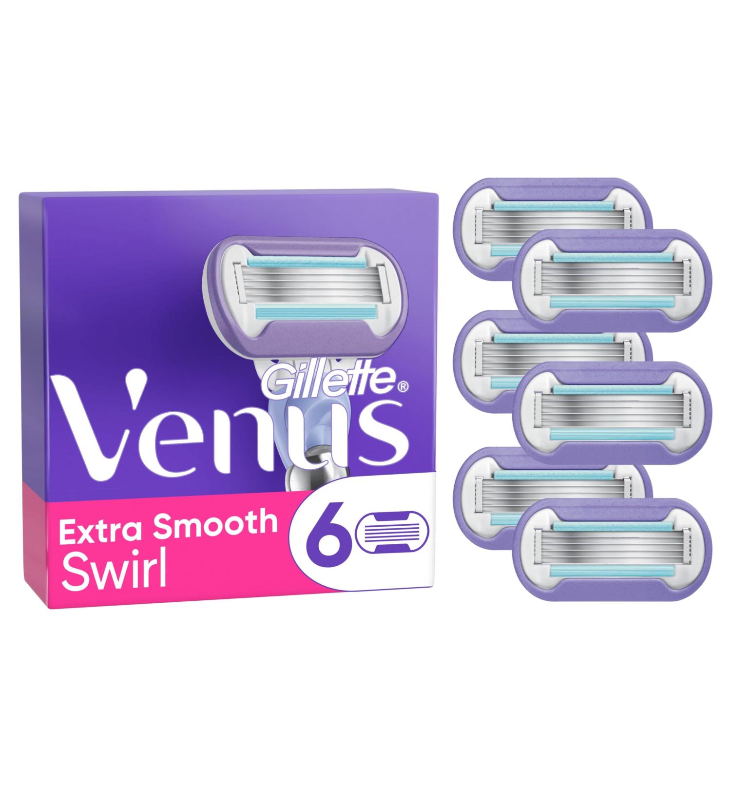 Gillette Venus Deluxe Smooth Swirl 6-Pack Replacement Blades for Women Refills with 5 Blades for a Close Shave With - Buy Online on GoSupps.com