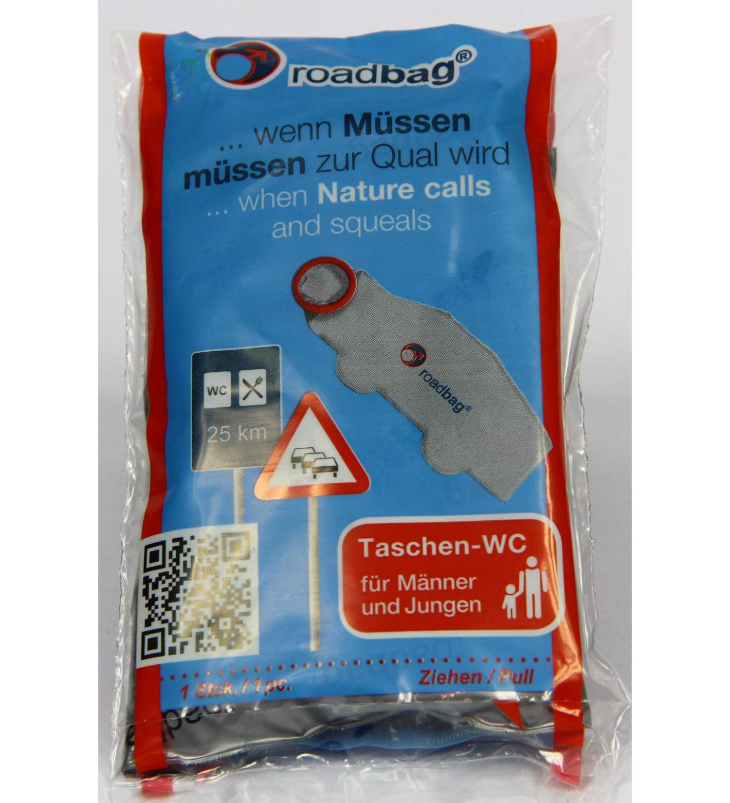 Smart-living roadbag - The mobile disposable toilet for men Set of 10 Set of 10 for men