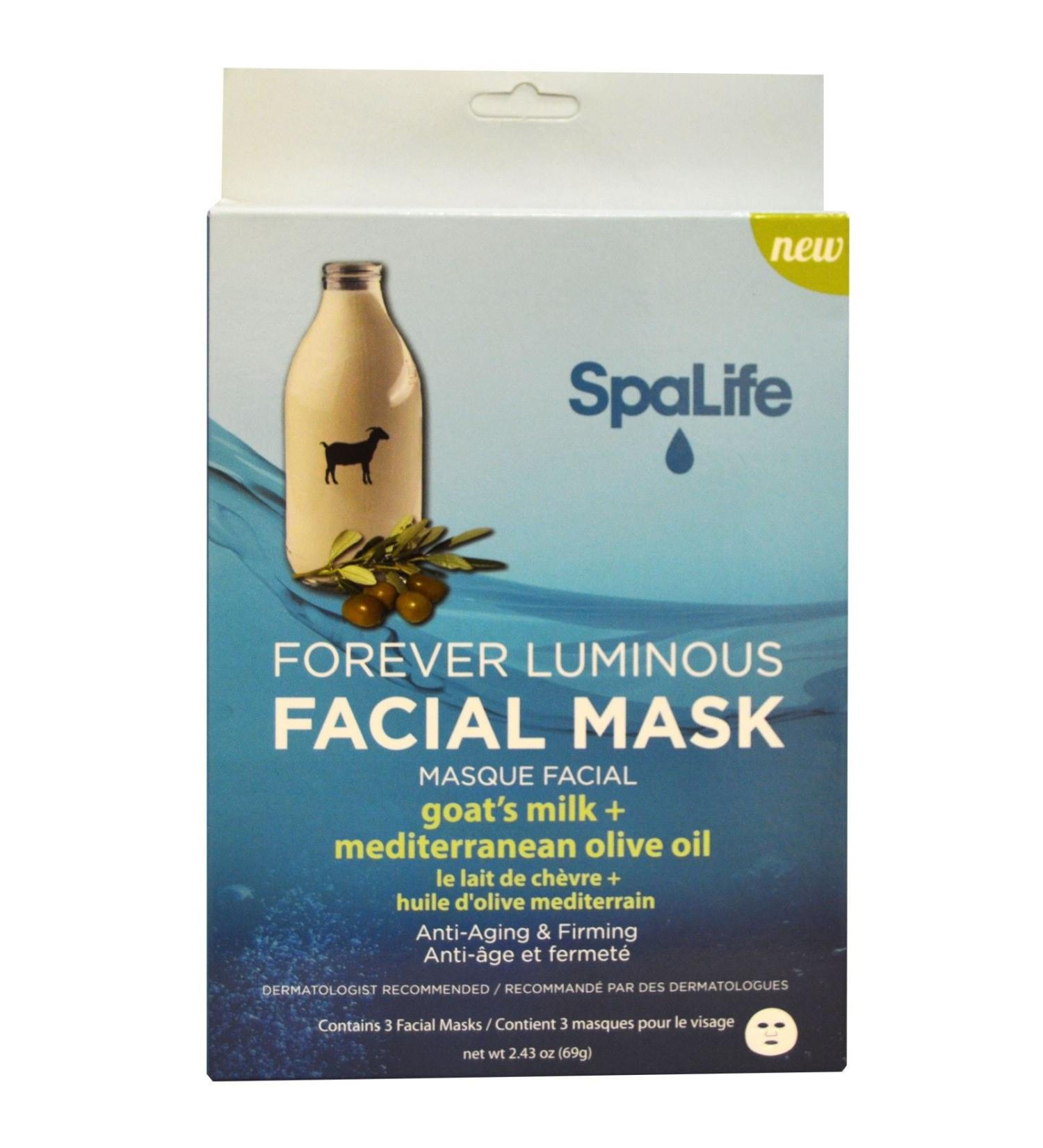 My Spa Life Forever Luminous Facial Mask Goat's Milk + Mediterranean Olive Oil 3 Facial Masks