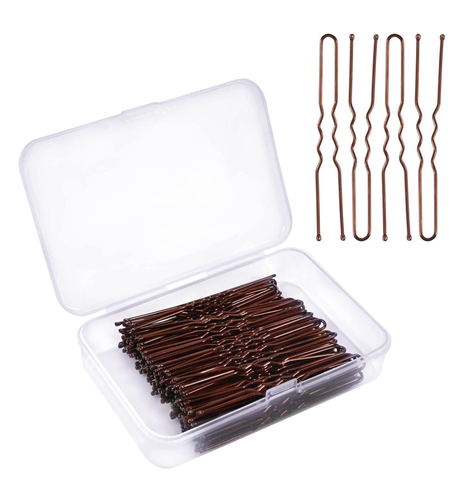 150 Metal Hairpins Set for Kids & Girls | U-Shaped Bobby Pins - Brown Hair Accessories - Buy Online on GoSupps.com