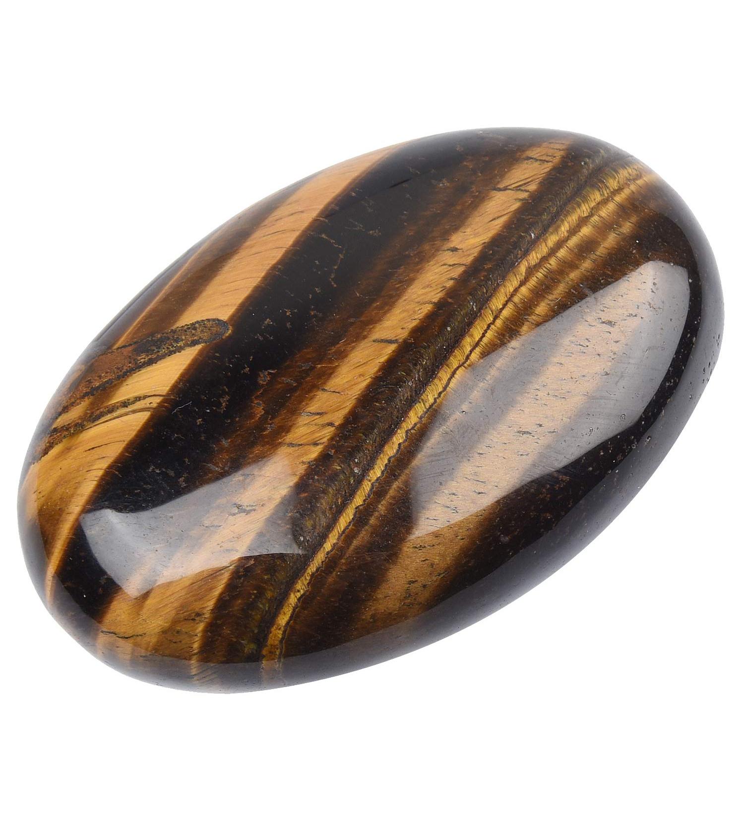 June&Ann Natural Tiger's Eye Palm Stones Healing Gemstone Therapy Worry Crystal Stones for Meditation Chakra Balancing Collection Oval Shape