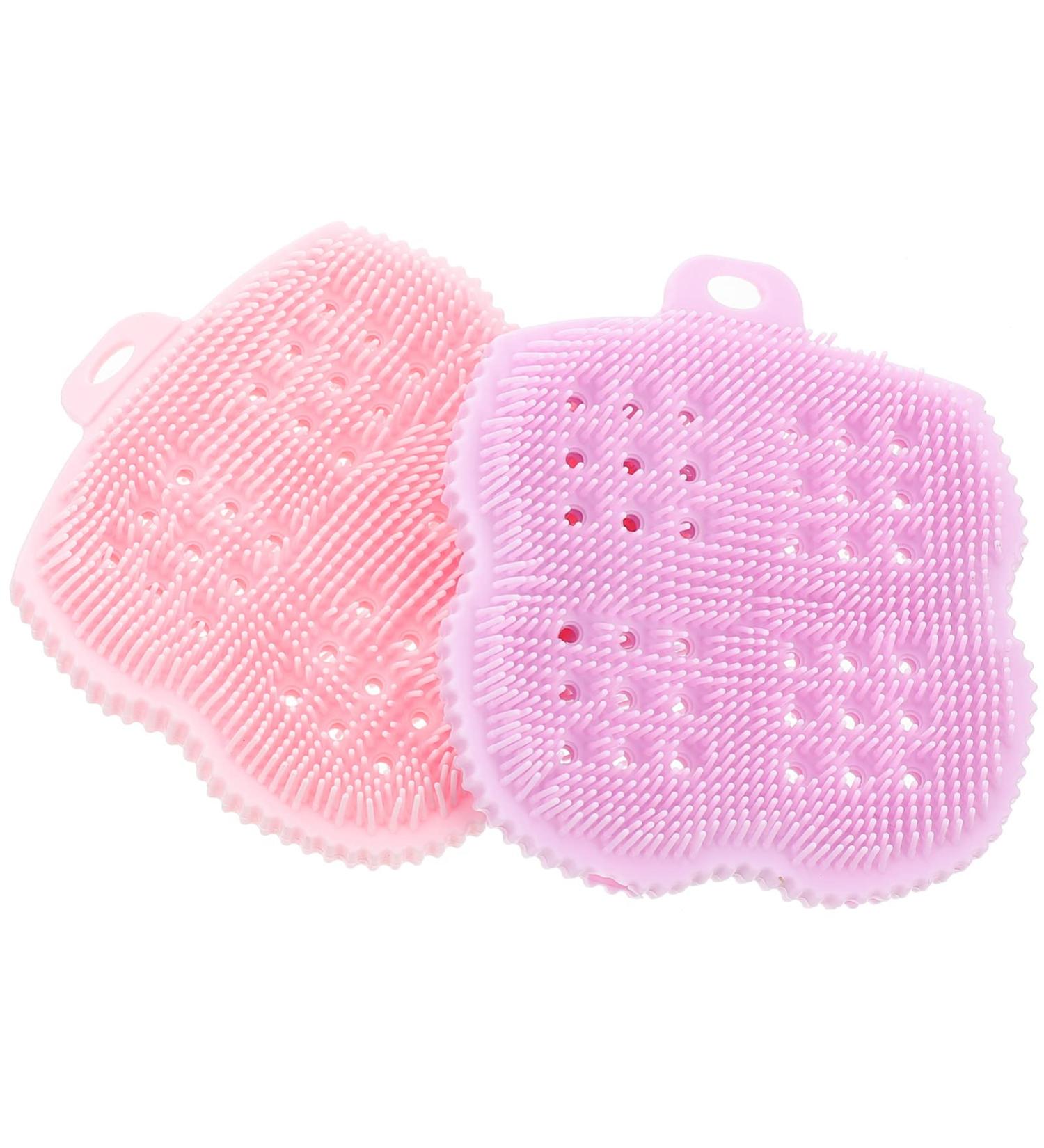 SOLUSTRE Silicone Body Scrubbing Pad | Shower Brush for Body & Face | Non-Scratch Kitchen Scrubber | Multipurpose Cleaning Tool - Buy Online on GoSupps.com