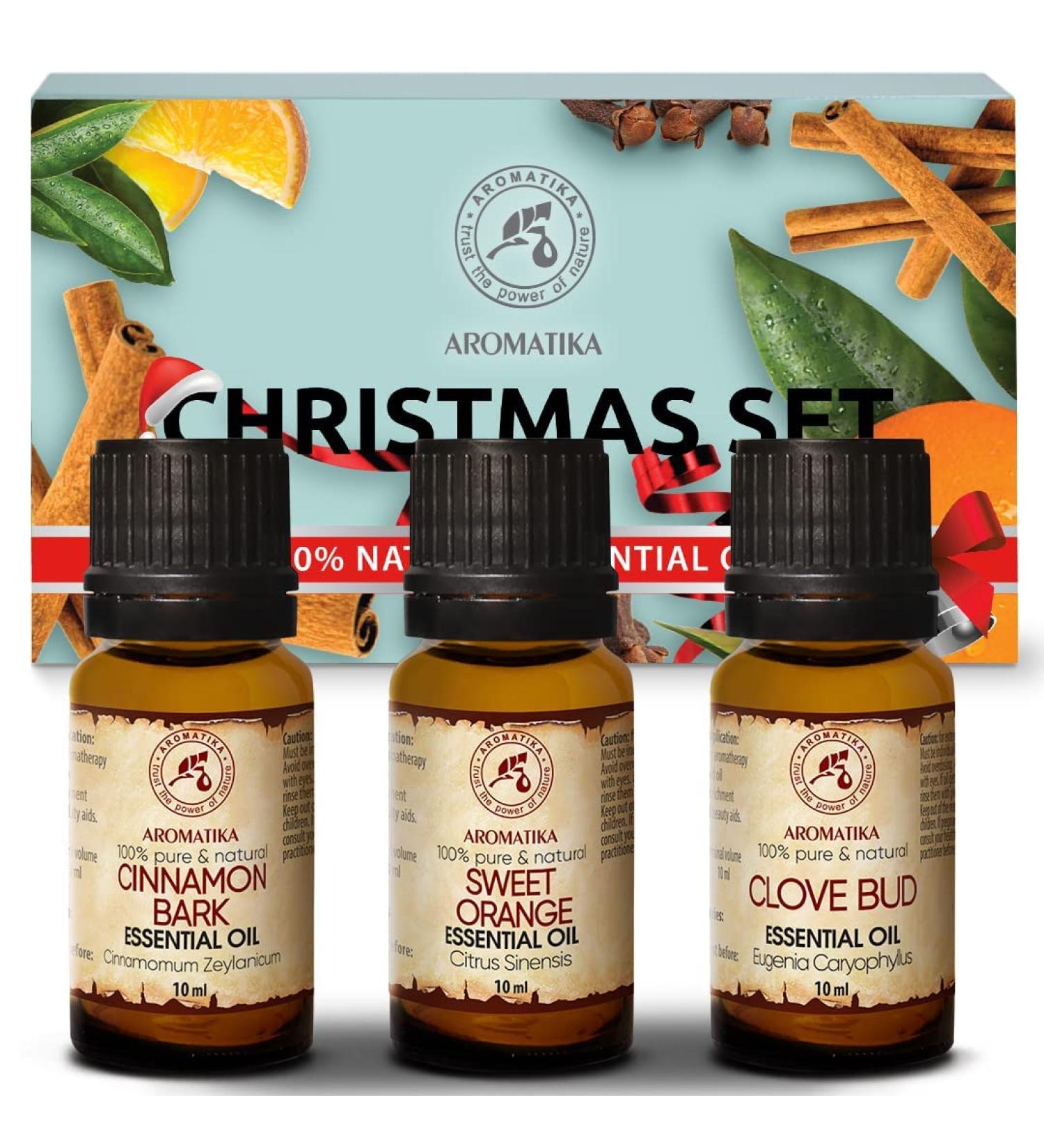 Essential Oil Set Christmas 1.0 Fl Oz - 3x10ml - 30ml - Winter Essential Oil Set - Cinnamon & Orange & Clove Bud Oil - Christmas Scent - Aromatherapy Oils for Diffusers & Aromalamps - Home Fragrance - Buy Online on GoSupps.com