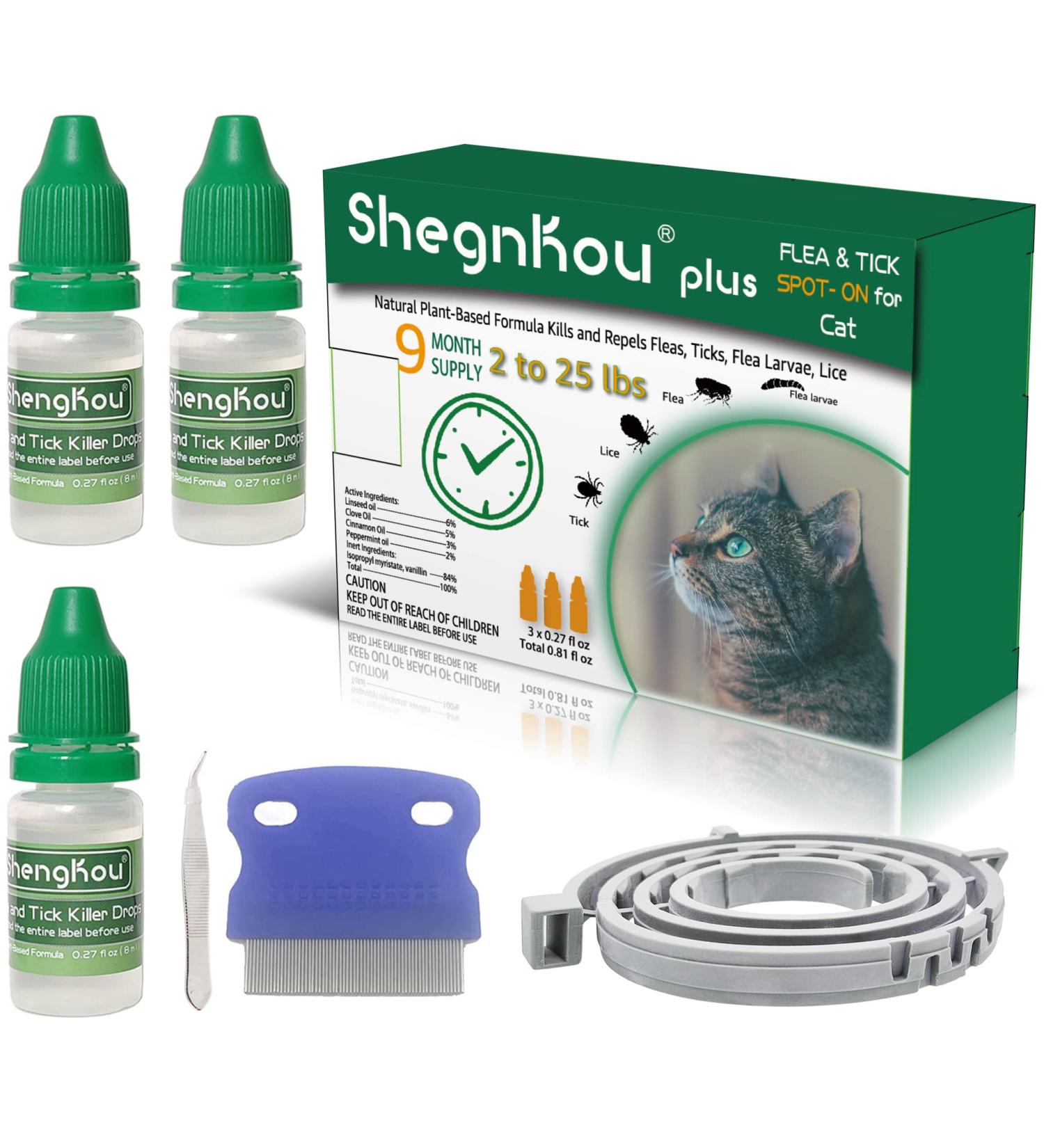 Natural Cat Flea & Tick Prevention Spot-On Treatment | 2-25 lbs | 9 Month Supply - Buy Online on GoSupps.com