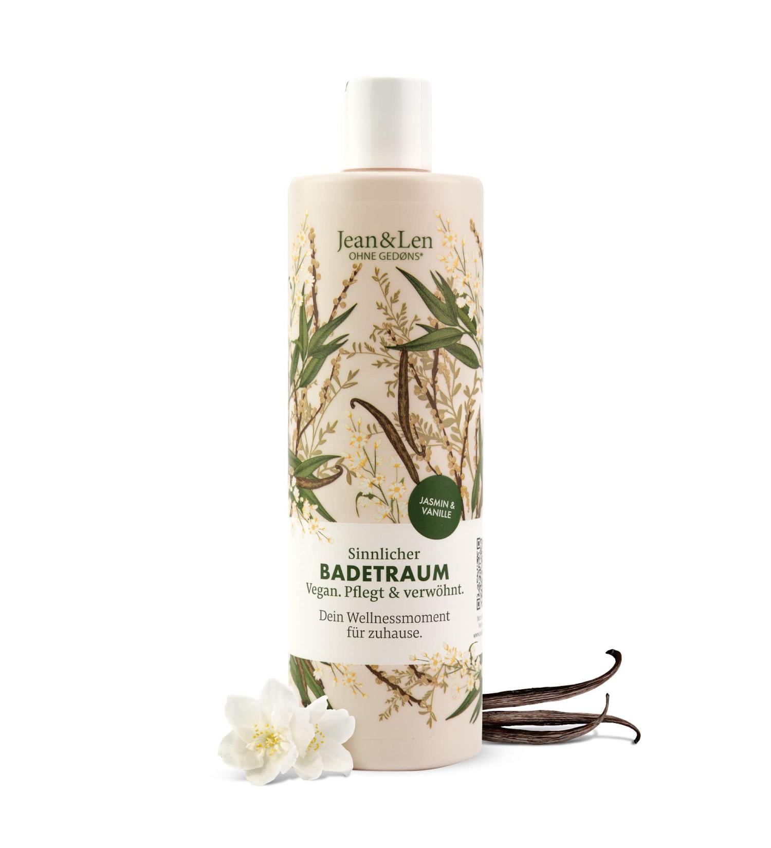 Jean & Len Sensual Bathing Foam - Jasmine & Vanilla | Vegan Paraben-Free Nourishing 400ml - Buy Online on GoSupps.com