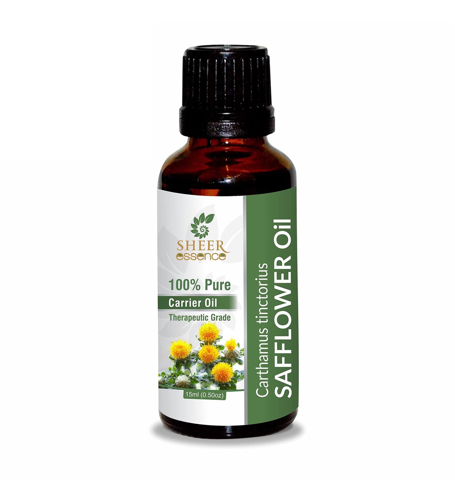 Sheer Essence Safflower Oil - (Carthamus Tinctorius) - 100% Pure Natural Undiluted Carrier Oil Therapeutic Grade 0.16 Fl.OZ