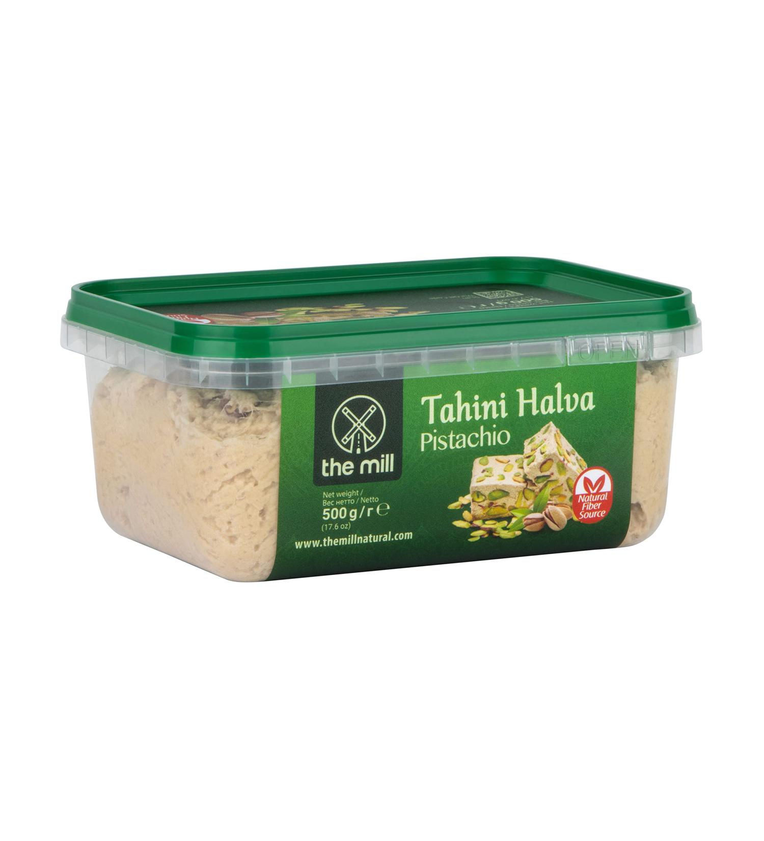 Mill Halva with Sesame 500g - Halal Vegan-Friendly Natural Protein Source | Ideal Breakfast Snack & Energy Boost - Pistachio Flavor - Buy Online on GoSupps.com