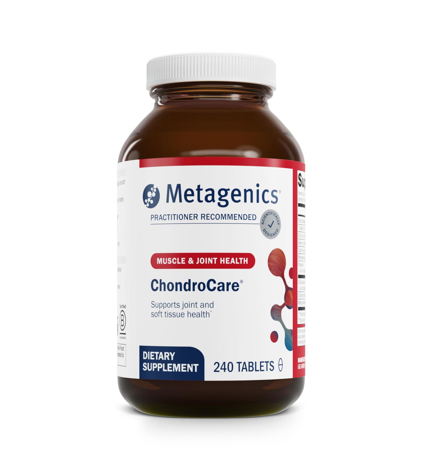 Metagenics ChondroCare - Joint Support with Glucosamine Chondroitin & MSM - Supports Mobility Cartilage & Knee Comfort - Antioxidant Mineral Complex - Gluten-Free - cGMP Certified - 240 Tablets - Buy Online on GoSupps.com