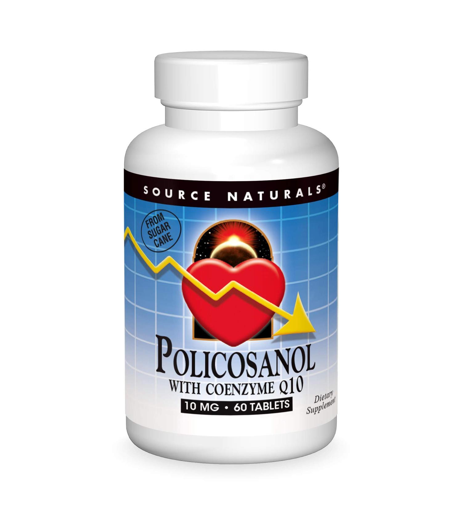 Source Naturals Policosanol & CoQ10 10mg - 60 Tablets | Heart Health Supplement - Buy Online on GoSupps.com