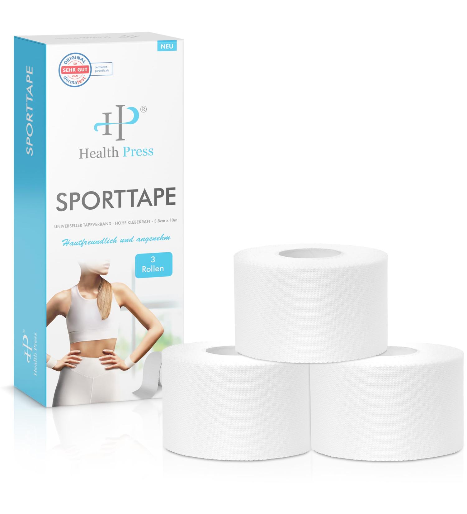 Buy Sports Tape - 3 Rolls (3.8cm x 10m) - Tearable White Professional Sport Tape for All Sports - Buy Online on GoSupps.com