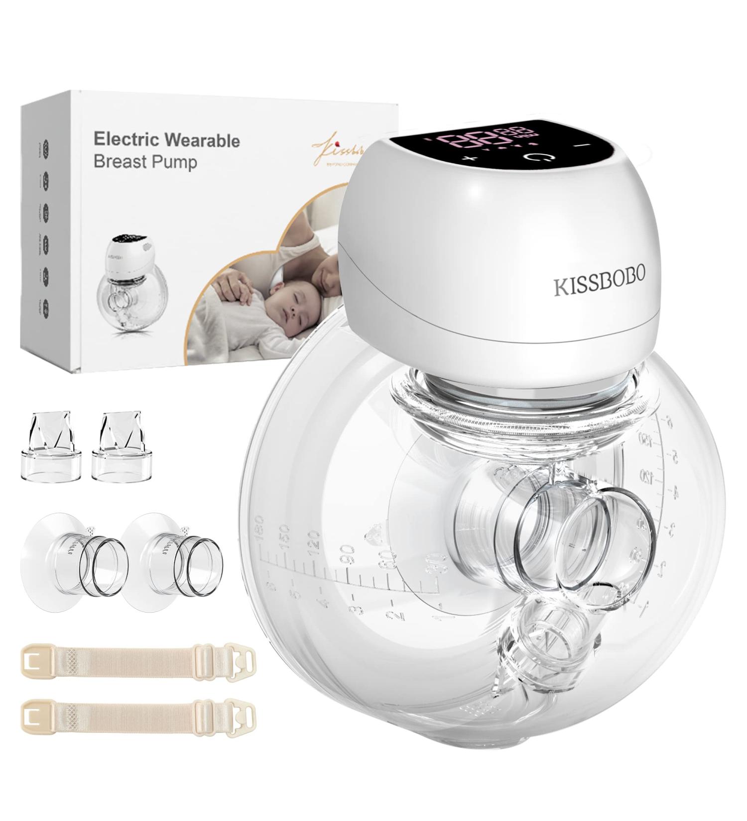 Kissbobo Revolutionary Electric Milk Pump - Portable 4 Modes & 12 Steps Optimal Comfort 21mm/24mm - Buy Now in White & Pink - Buy Online on GoSupps.com