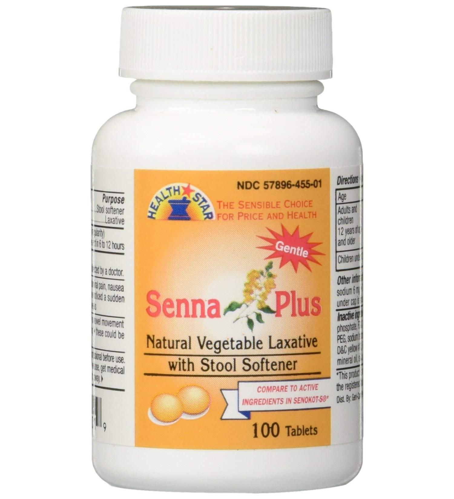 Senna Plus Natural Vegetable Laxative with Stool Softener - 100 Tablets | Gentle Relief for Constipation - Buy Online on GoSupps.com