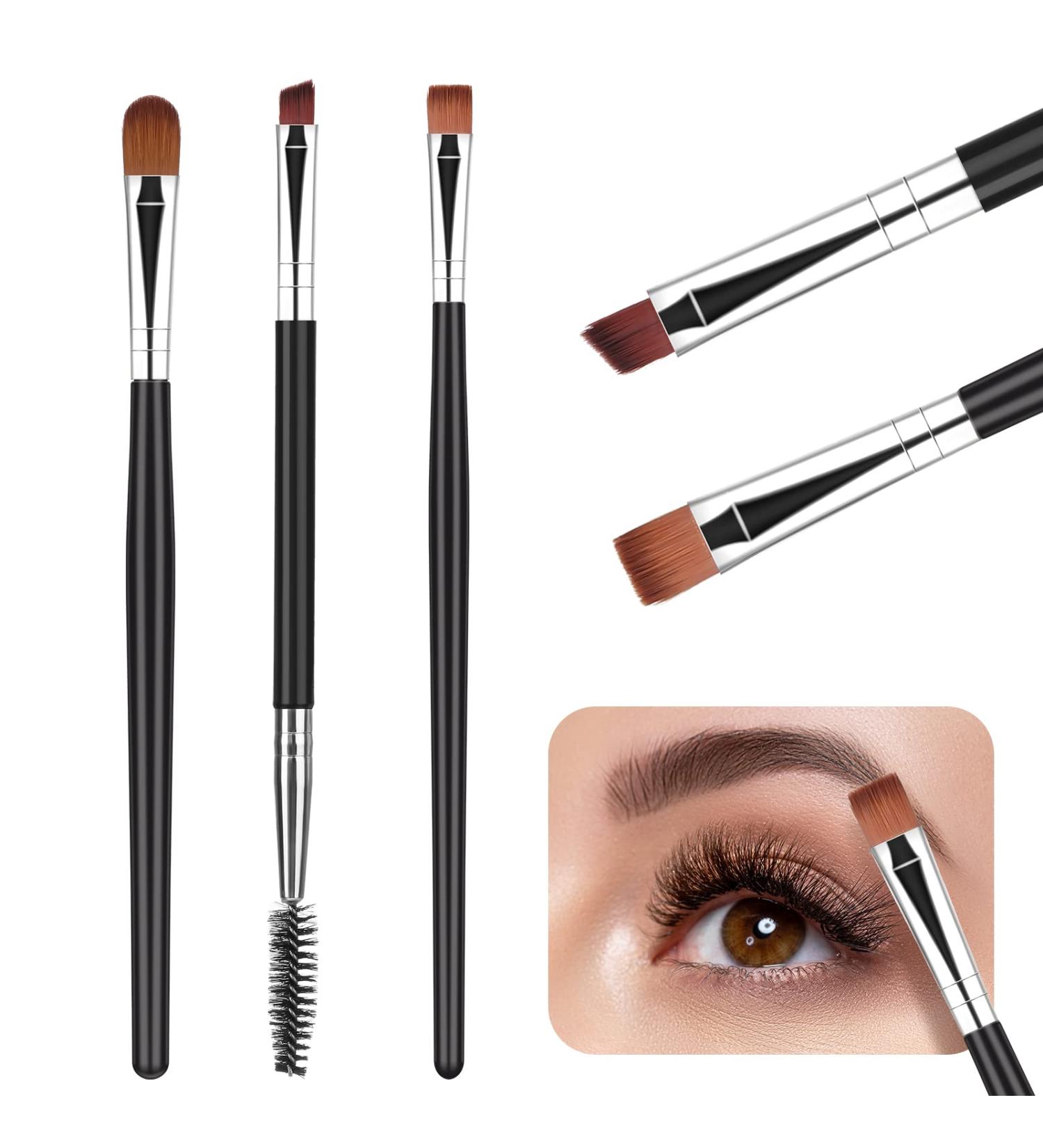 BBTO 3-Part Eyebrow & Duo Eye Brush Set - Angled Eyeliner Precision Flat Definer & Small Shades for Women & Girls - International Shipping Available - Buy Online on GoSupps.com