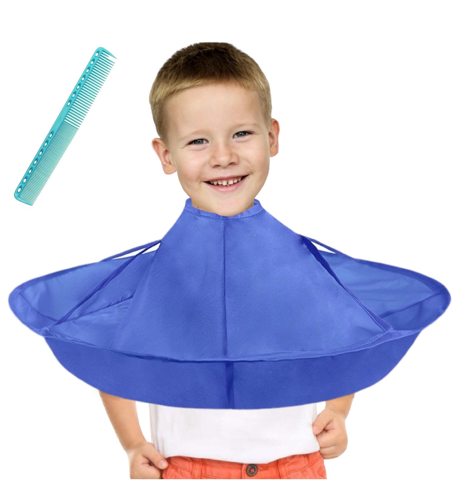Gusto Hairdressing Salon Cape - Dark Blue Hair Cutting Cloak & Apron for Hairdressers | Premium Quality Tool with Neck Brush - Buy Online on GoSupps.com