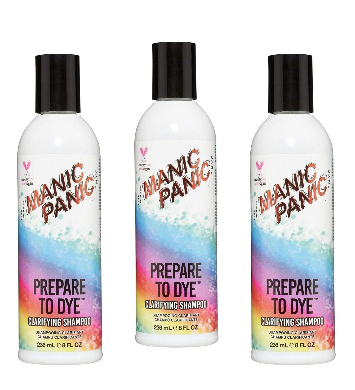 Manic Panic Prepare To Dye Clarifying Shampoo Vegan Cruelty Free Shampoo 3 x 236ml 236 ml (Lot de 3) - Buy Online on GoSupps.com