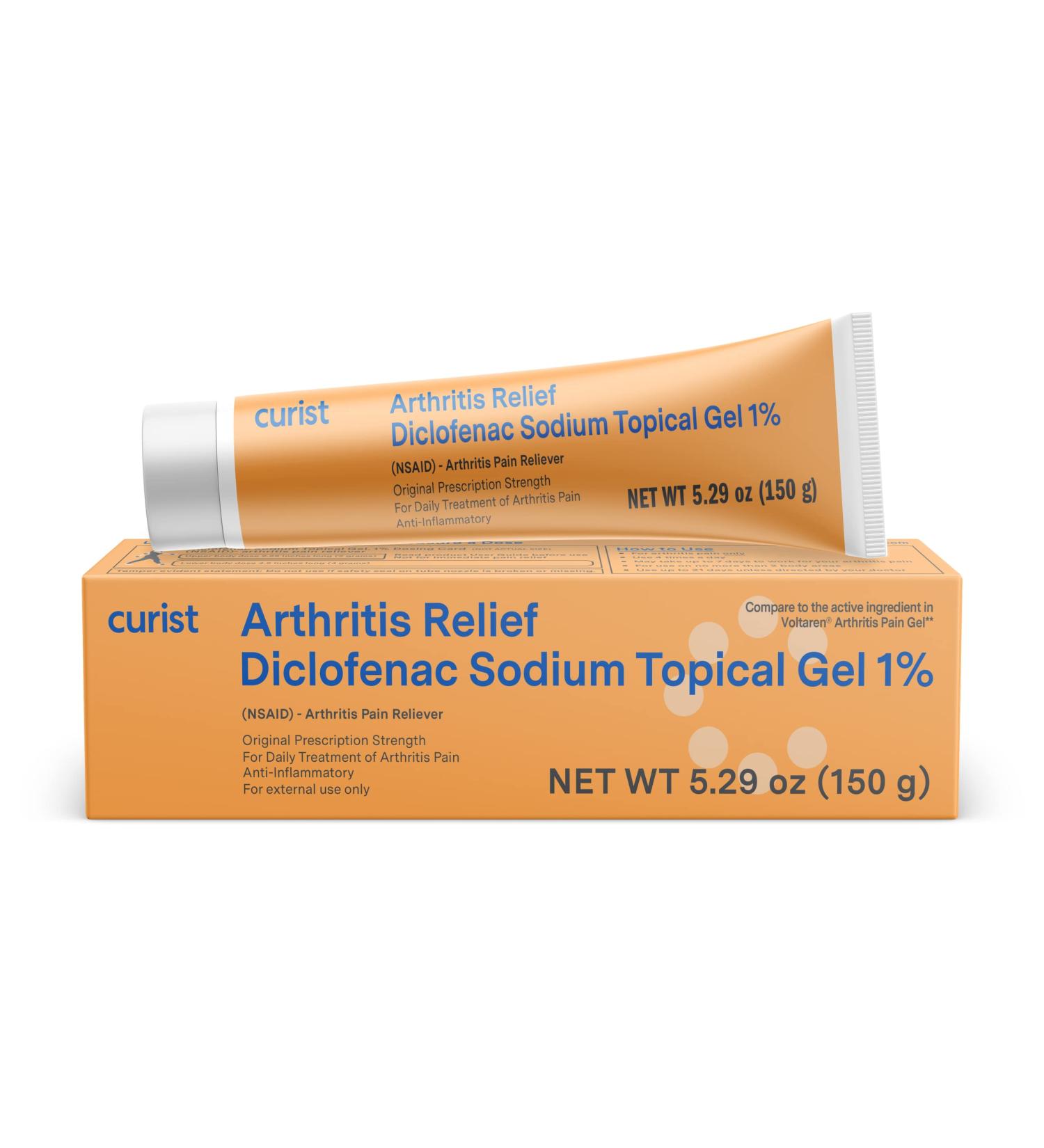 Curist Diclofenac Sodium Topical Gel 1% 150g for Arthritis Pain Relief - Hand, Foot, Knee, Elbow & Ankle Joint Pain - 5.29oz - Buy Online on GoSupps.com