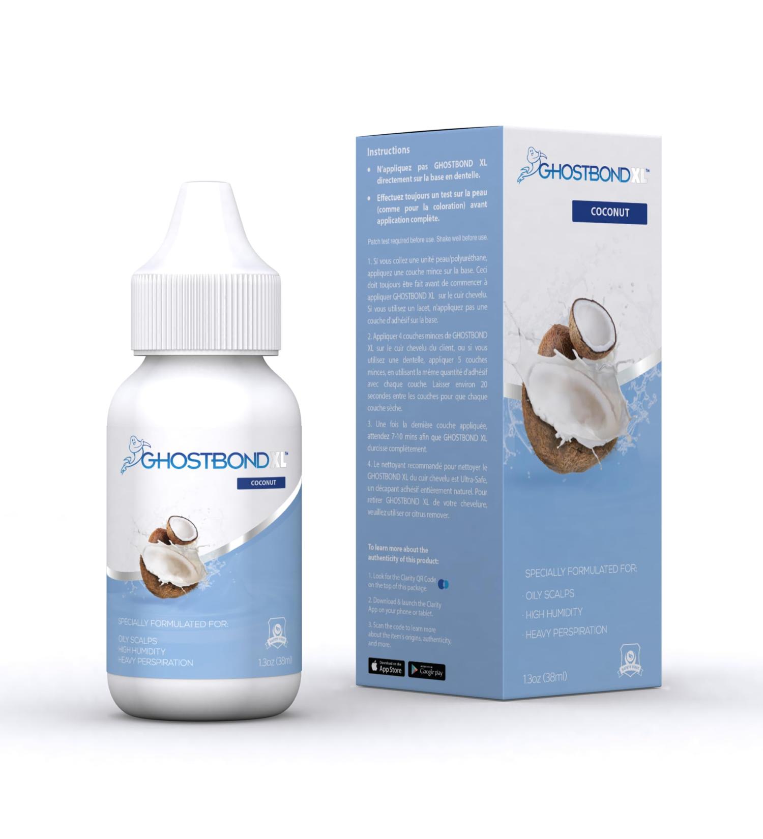 Pro Hair Labs - Ghostbond XL Coconut - Full Head Bond For Poly & Lace | Wig Glue Hair Adhesive Specially Formulated For High Humidity Heavy Perspiration And Oily Scalps - 1.3oz - Buy Online on GoSupps.com