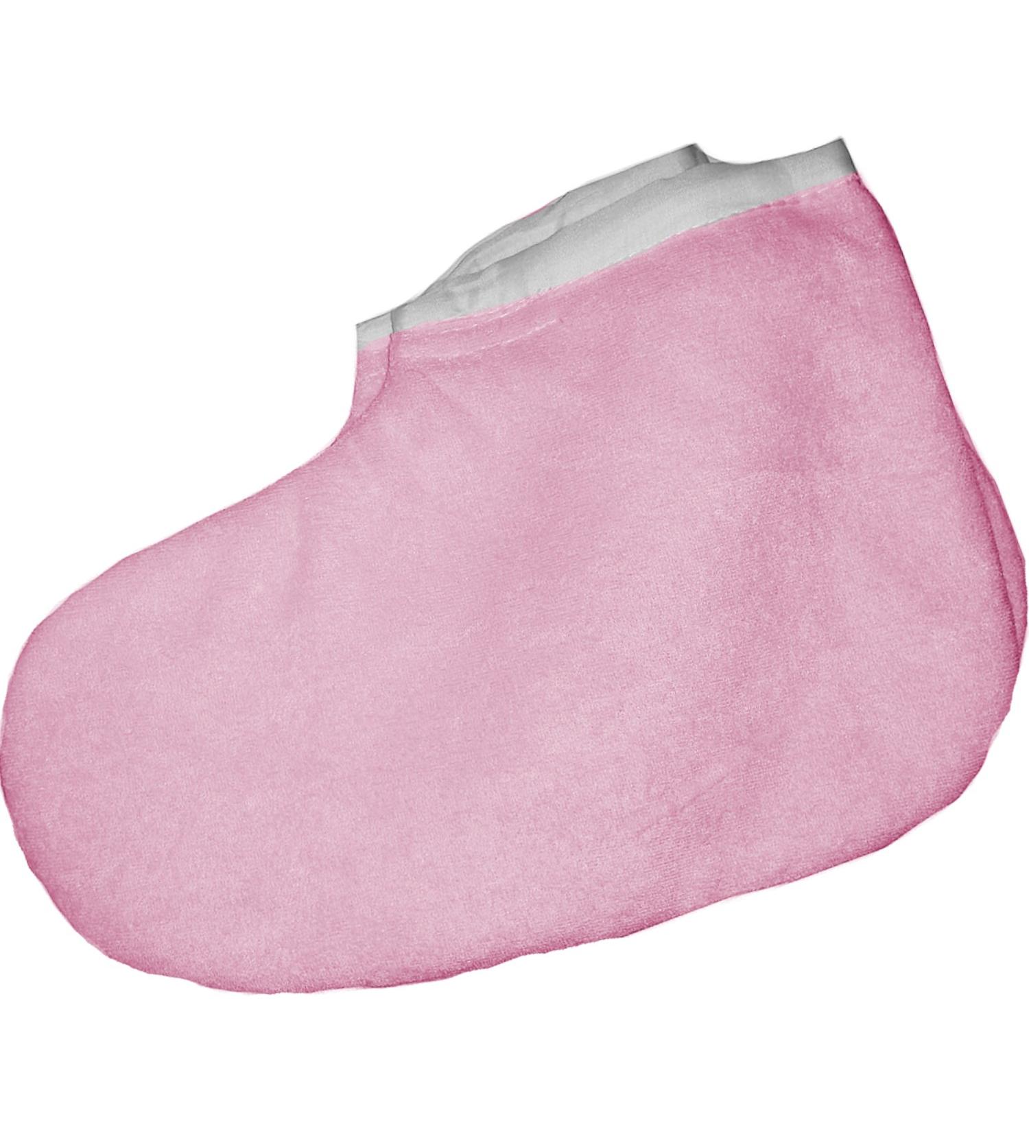 2 pieces of TERRY CLOTH BOOTIES for paraffin applications PINK