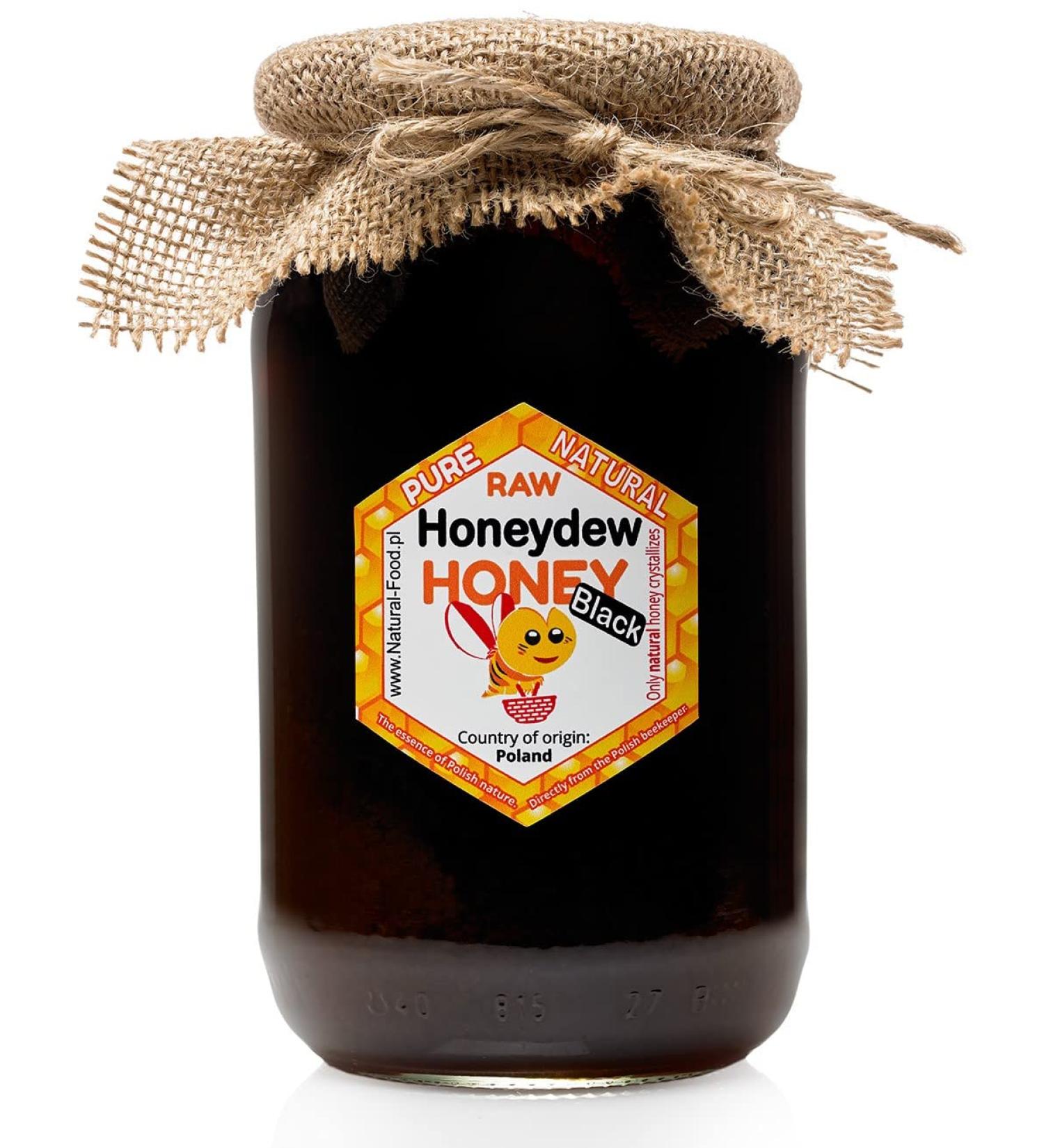 RAW Honey | The king of honeys | Black honey in Glass Jar | Honeydew from conifers | 1 1 kg | Absolutely Pure Raw Natural Unpasteurized Honeydew 1.1 kg (Pack of 1)